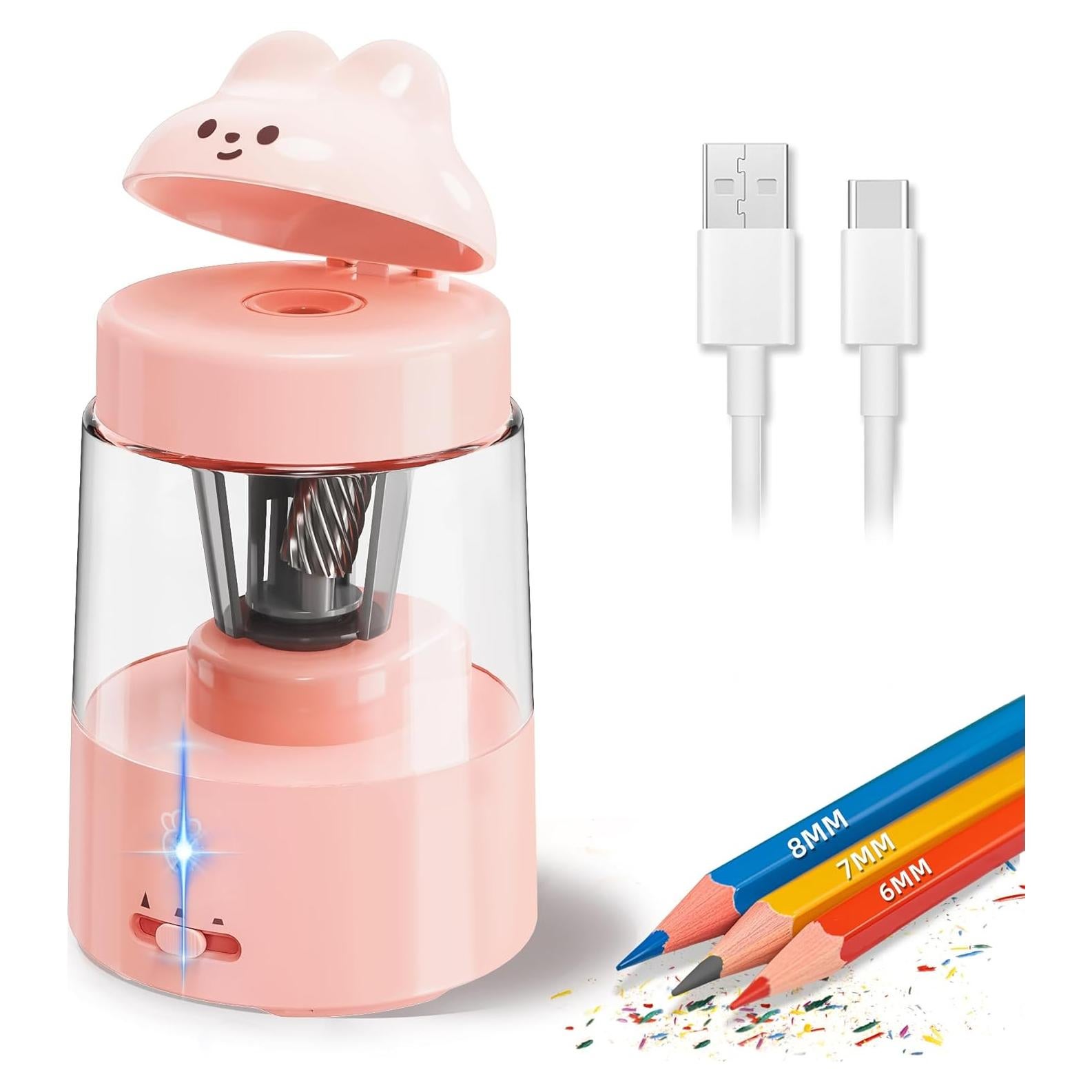 Afilalápices Eléctrico ZMOL Rosa Recargable 6-8mm Automático