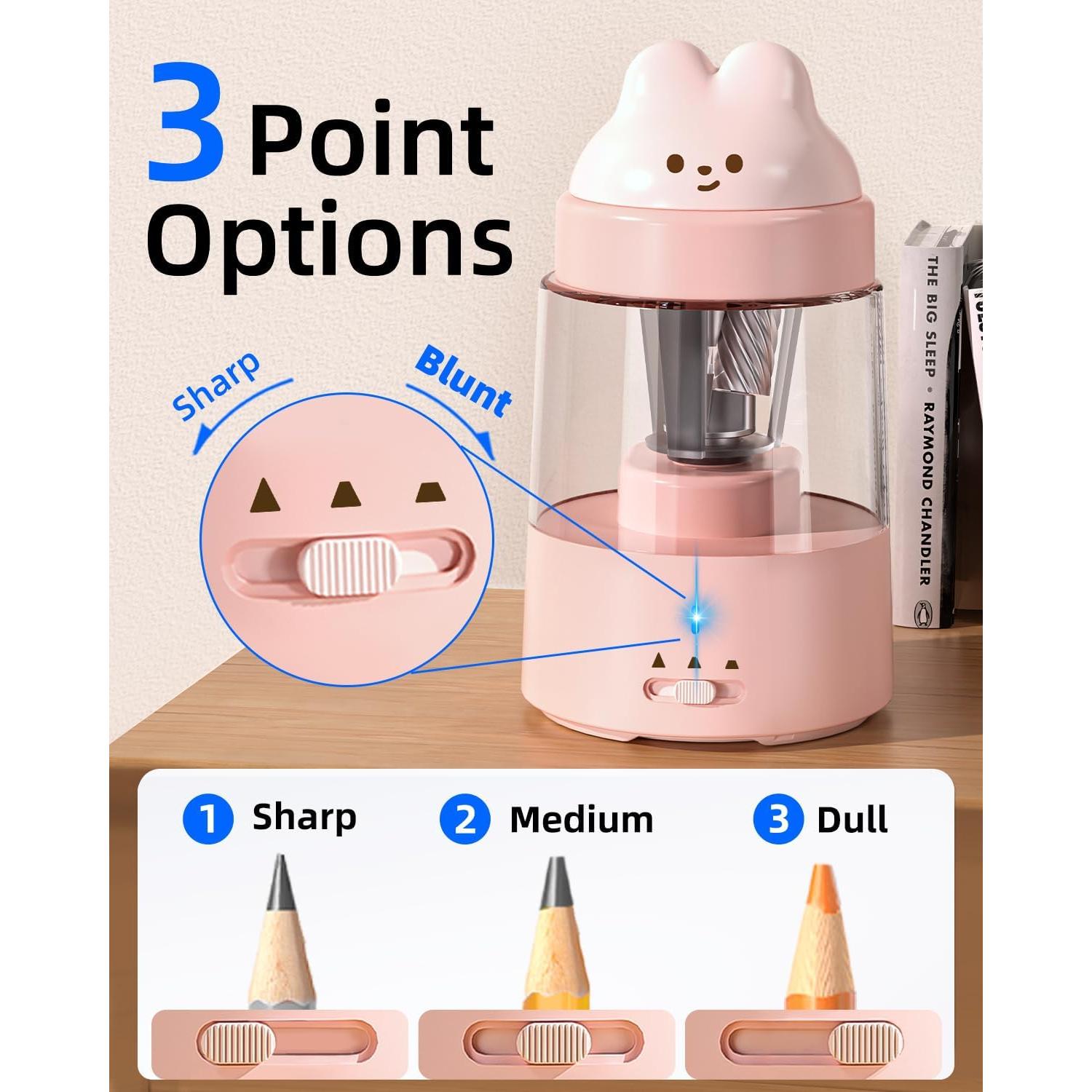 Afilalápices Eléctrico ZMOL Rosa Recargable 6-8mm Automático