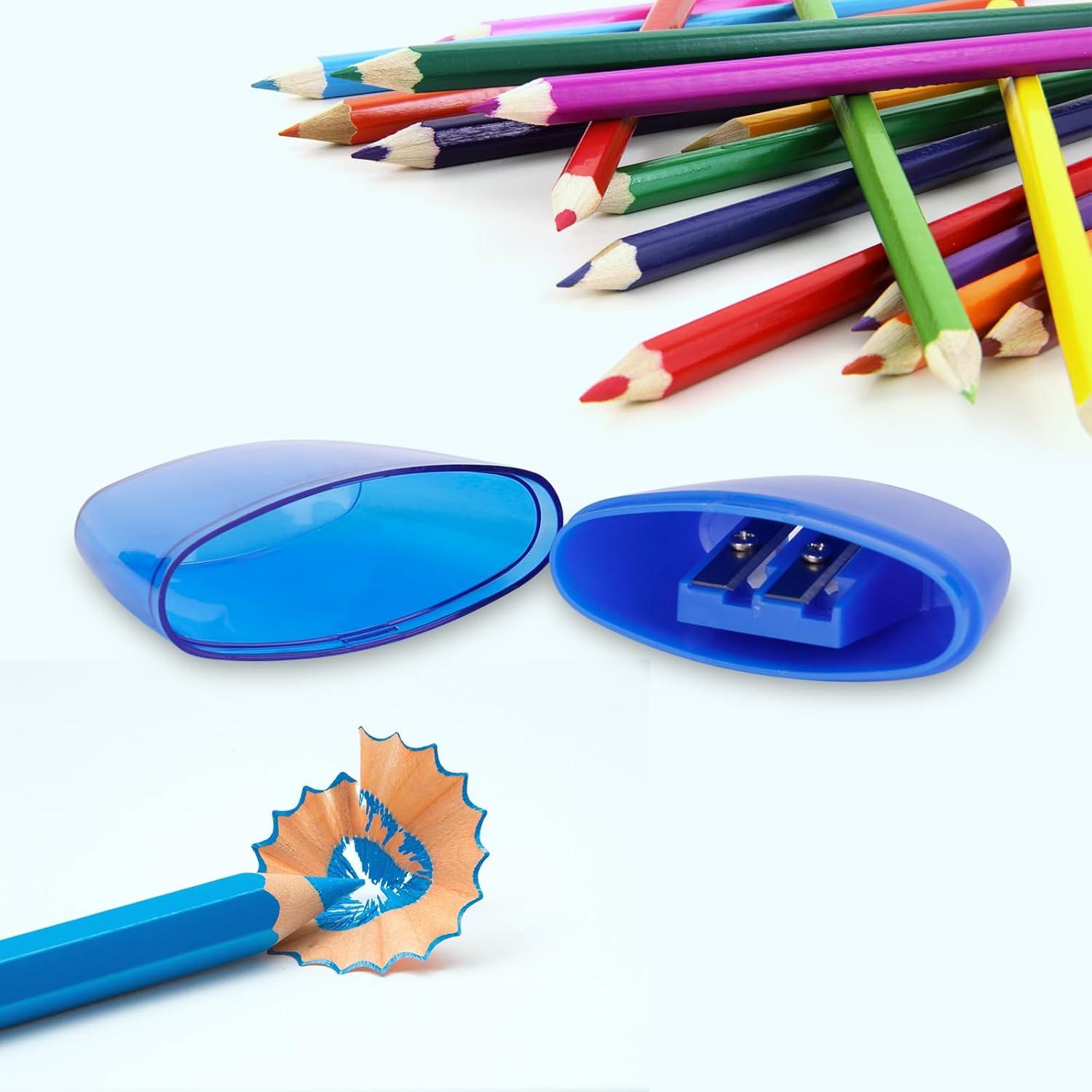 Sacapuntas Manual Doble Agujero Eagle, Paquete de 2, Azul