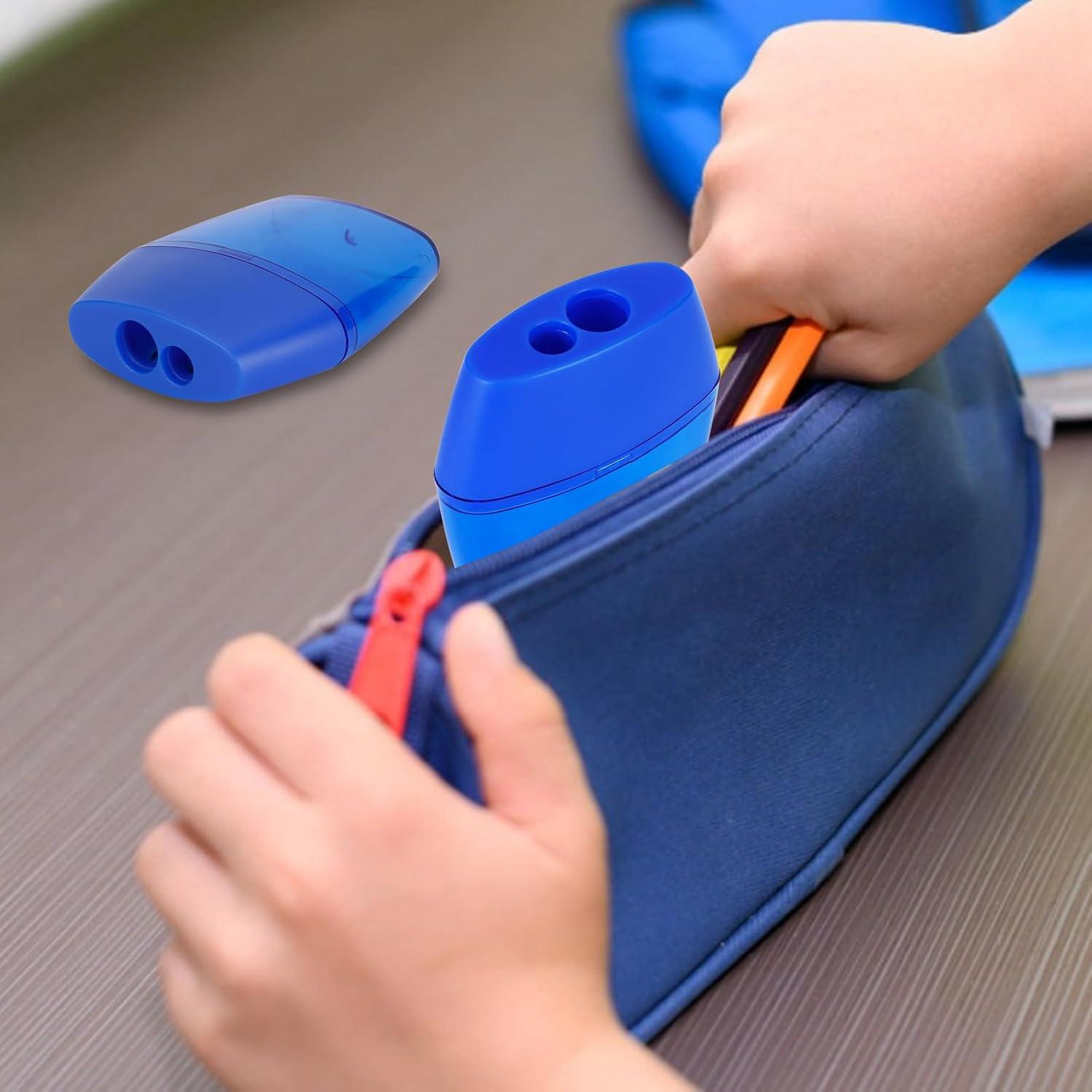 Sacapuntas Manual Doble Agujero Eagle, Paquete de 2, Azul