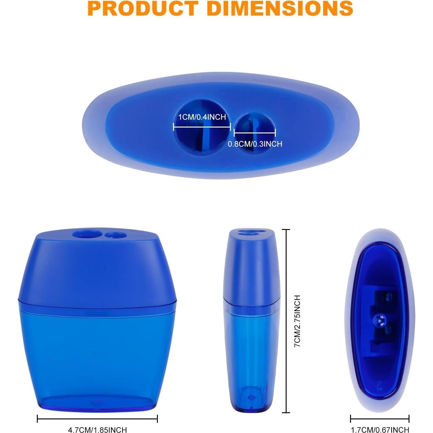 Sacapuntas Manual Doble Agujero Eagle, Paquete de 2, Azul