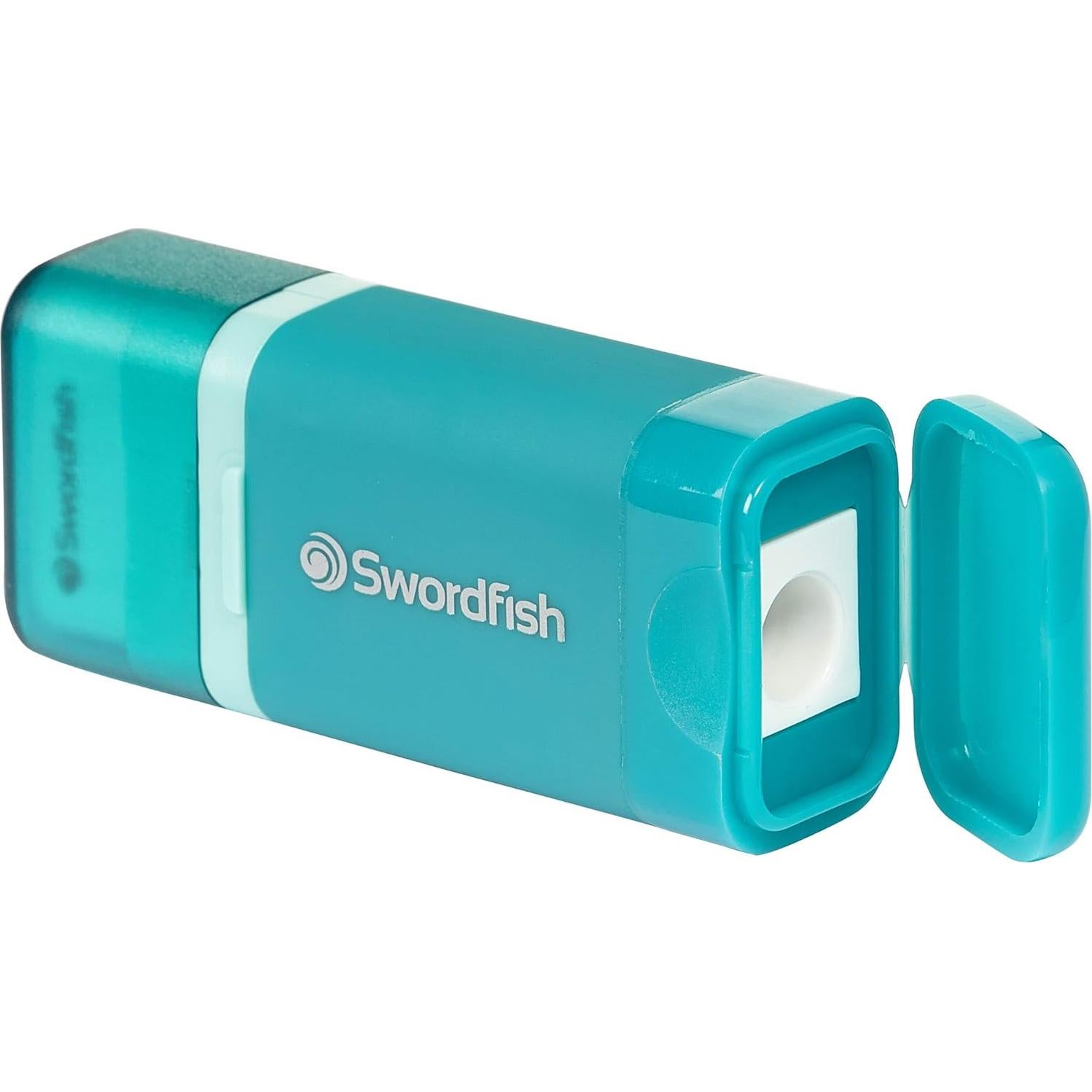 Sacapuntas y Borrador 2 en 1 Swordfish Turquesa 8mm
