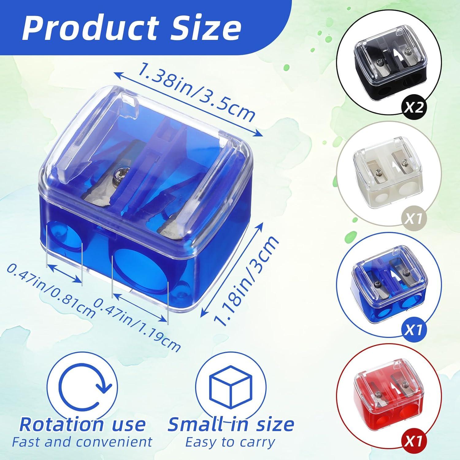 5 Sacapuntas Doble Agujero Tyqour para Lápices de Maquillaje