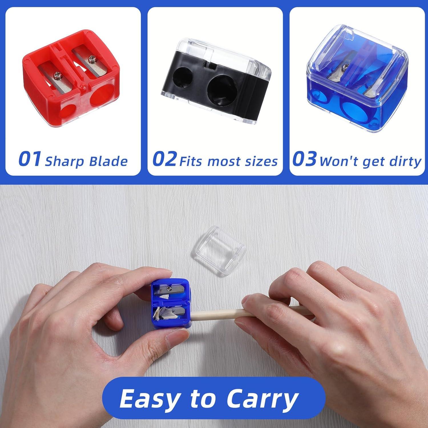 5 Sacapuntas Doble Agujero Tyqour para Lápices de Maquillaje