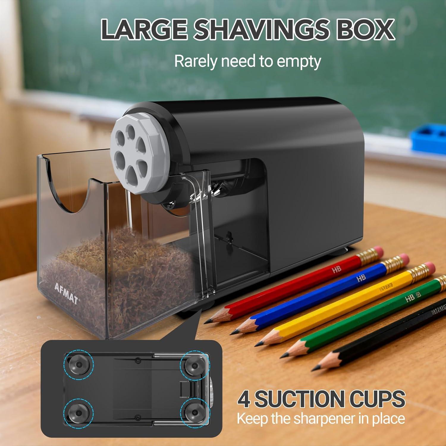 Sacapuntas Eléctrico AFMAT PSD2 Negro 6 Agujeros Recargable