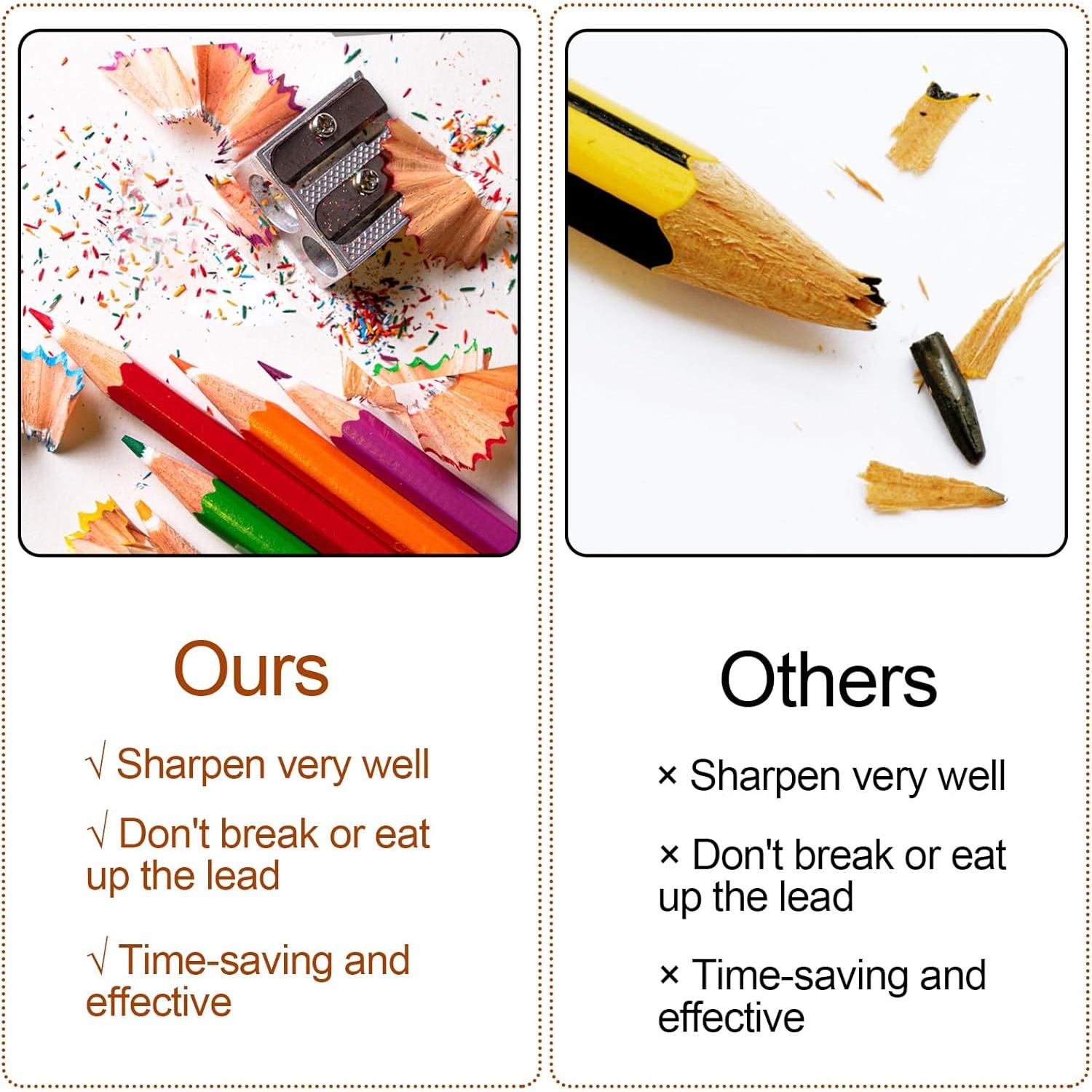 Paquete de 8 Sacapuntas de Metal Bonsicoky 2 Agujeros Plata