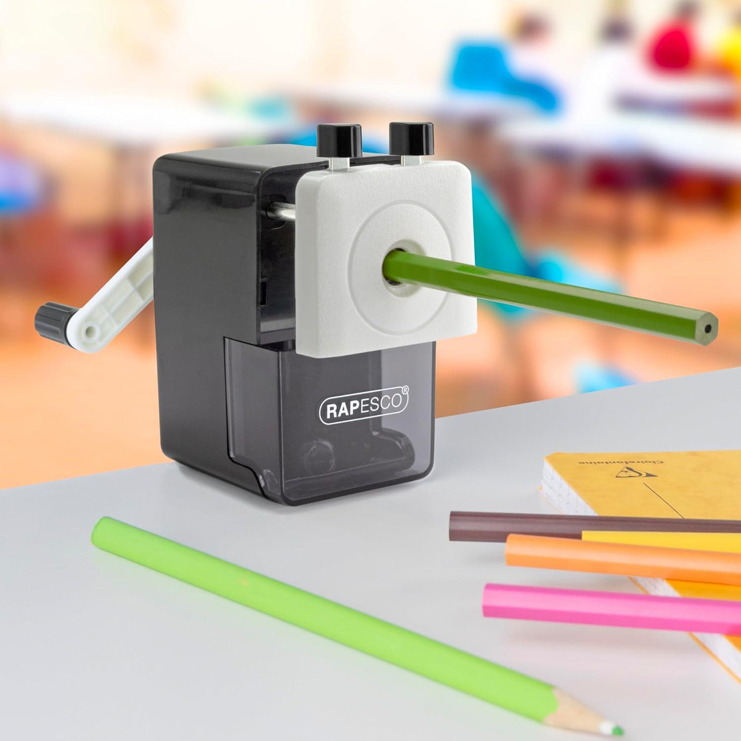 Sacapuntas de Escritorio Rapesco 64 Negro con Bandeja