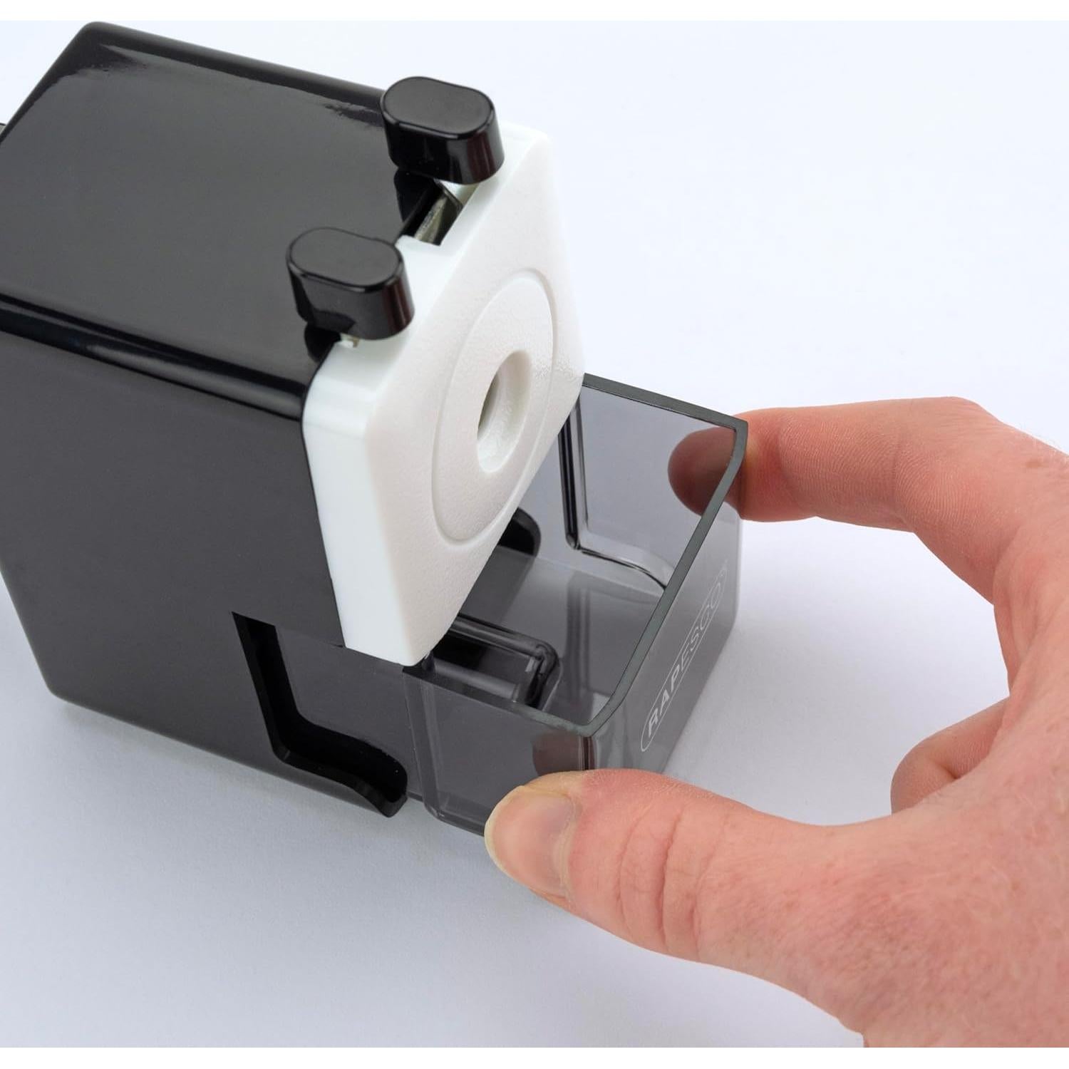 Sacapuntas de Escritorio Rapesco 64 Negro con Bandeja