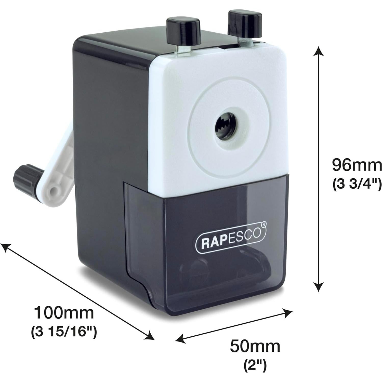 Sacapuntas de Escritorio Rapesco 64 Negro con Bandeja