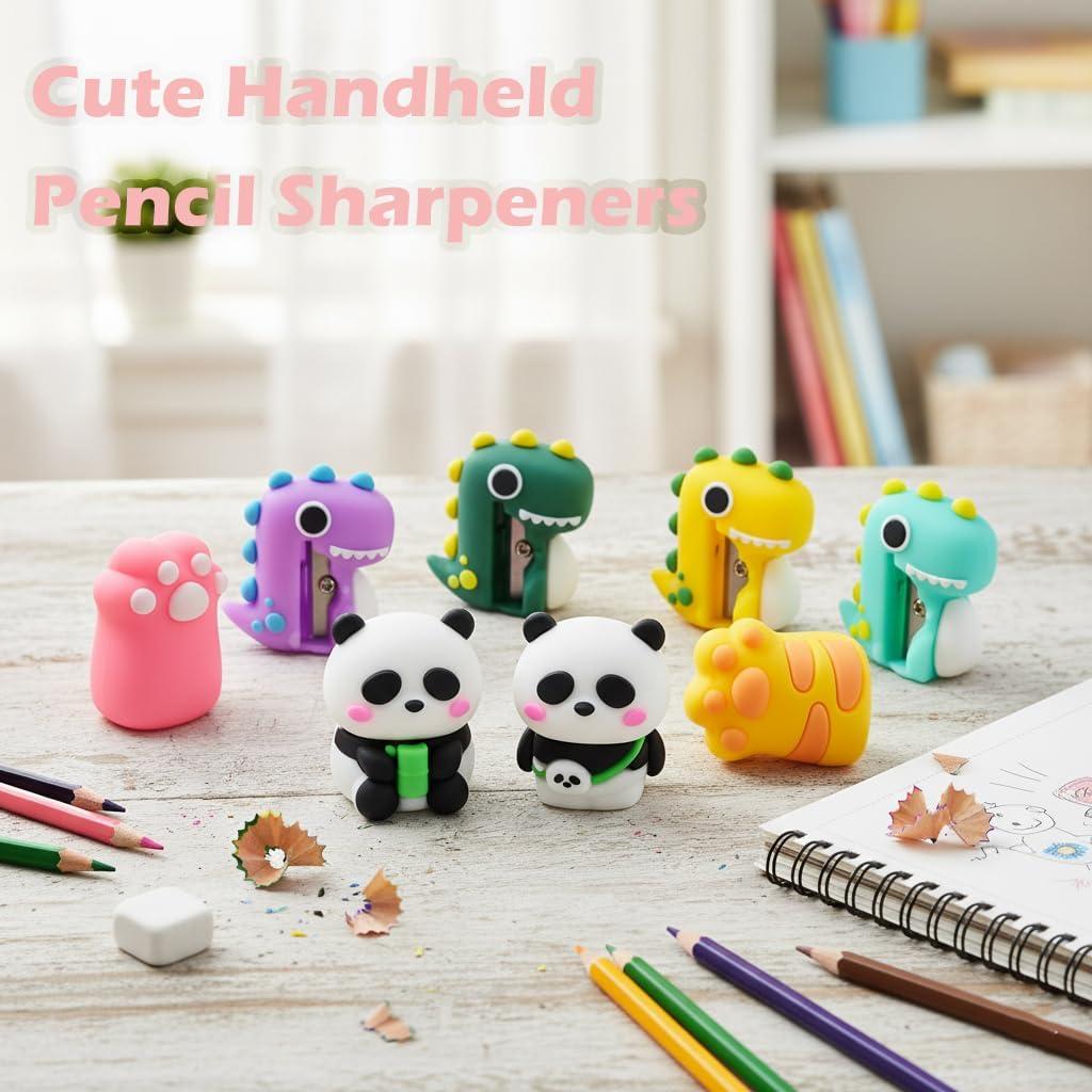 Set de 8 Sacapuntas Kawaii Baowindy para Niños - Multicolor