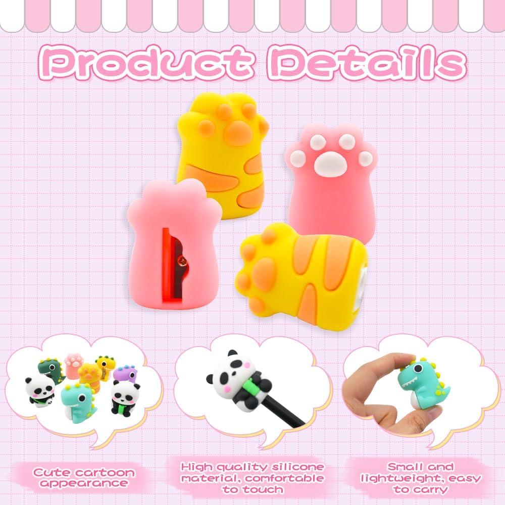 Set de 8 Sacapuntas Kawaii Baowindy para Niños - Multicolor