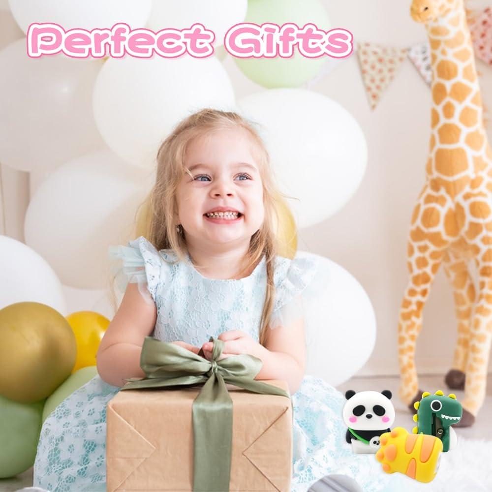 Set de 8 Sacapuntas Kawaii Baowindy para Niños - Multicolor