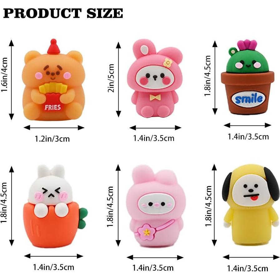 Set de 6 Sacapuntas Lindos Baowindy para Niños - Animales Kawaii