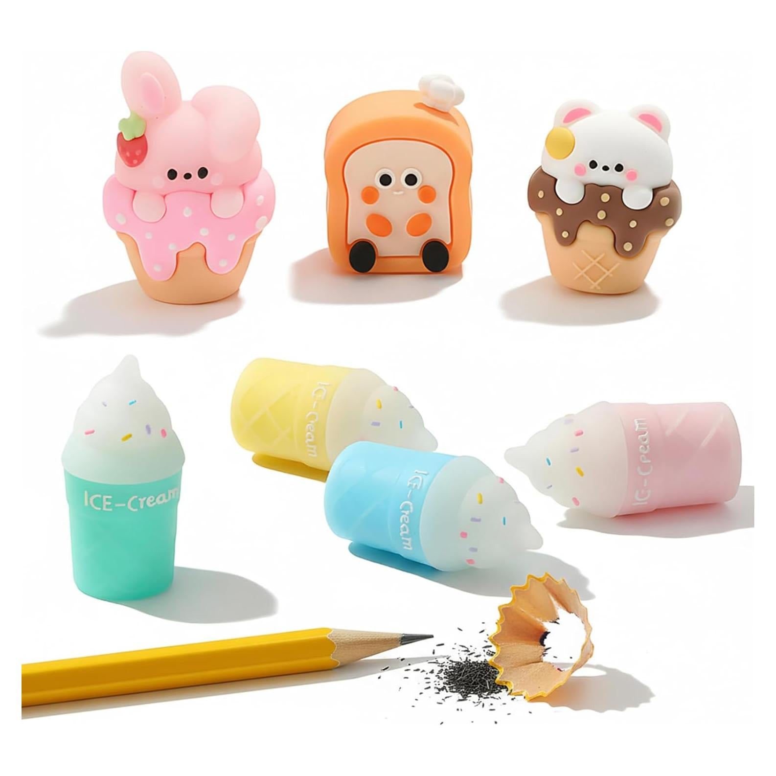 Set de 7 Sacapuntas Manuales Baowindy para Niños Kawaii