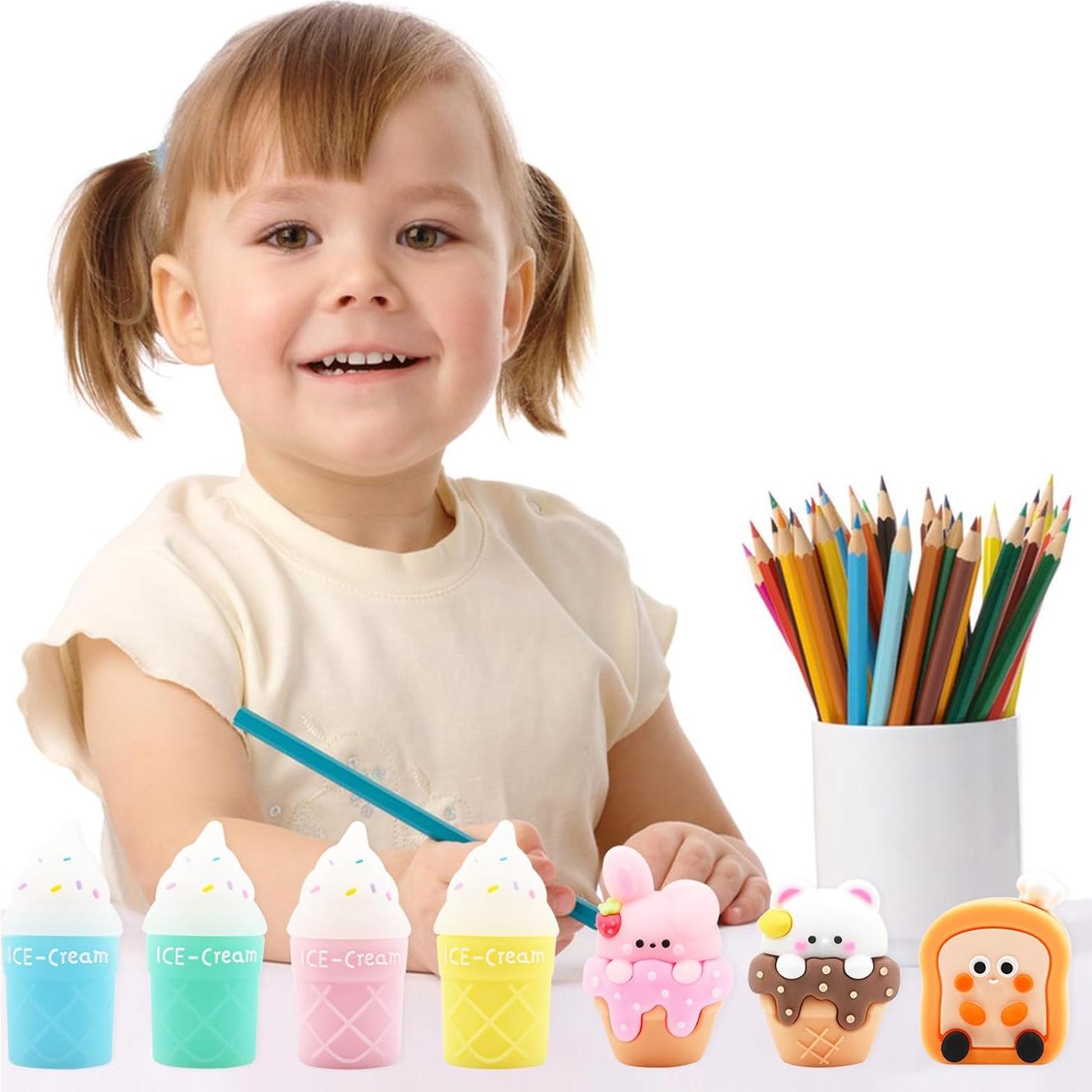 Set de 7 Sacapuntas Manuales Baowindy para Niños Kawaii