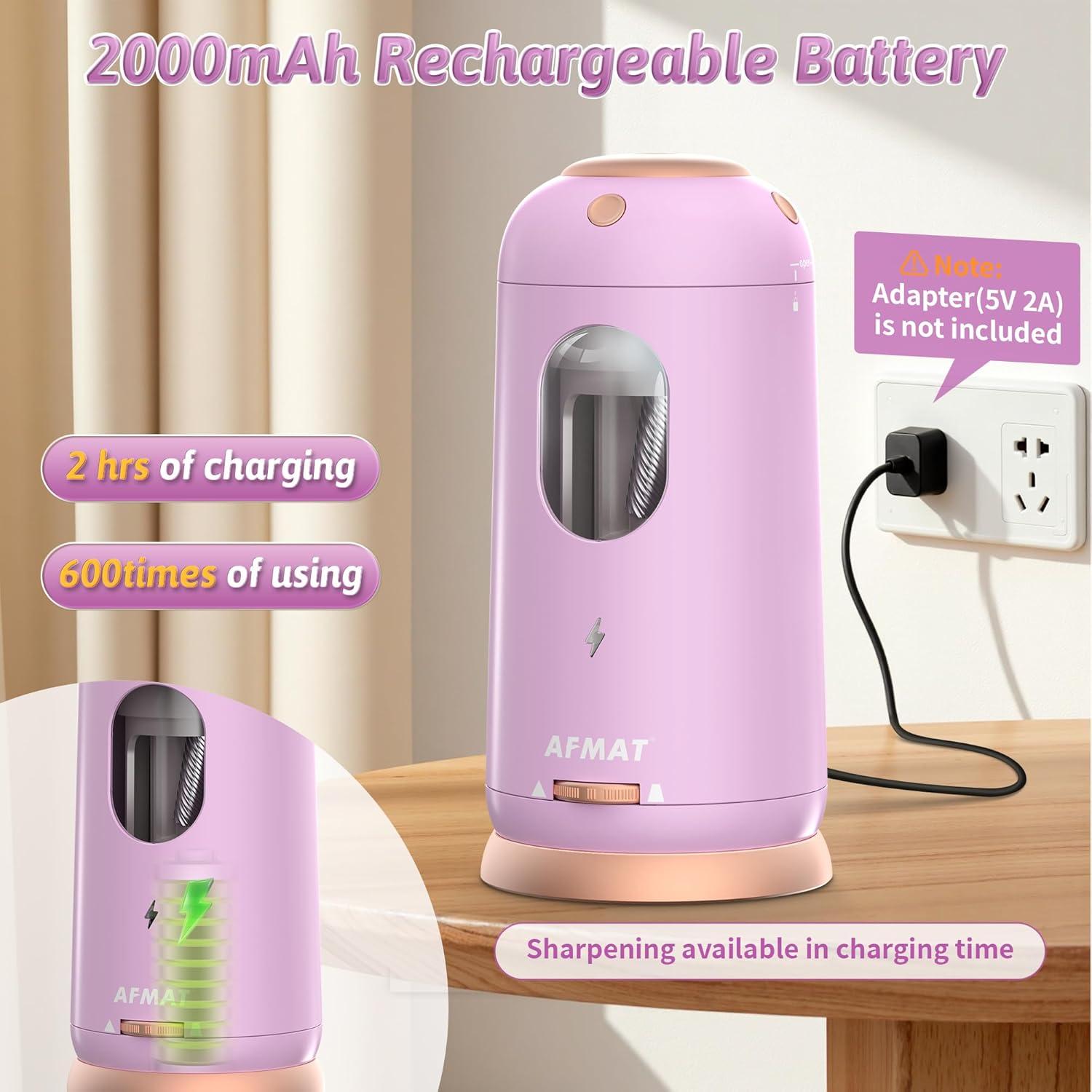 Sacapuntas Eléctrico Automático AFMAT PSC8 Recargable 7-11.5mm