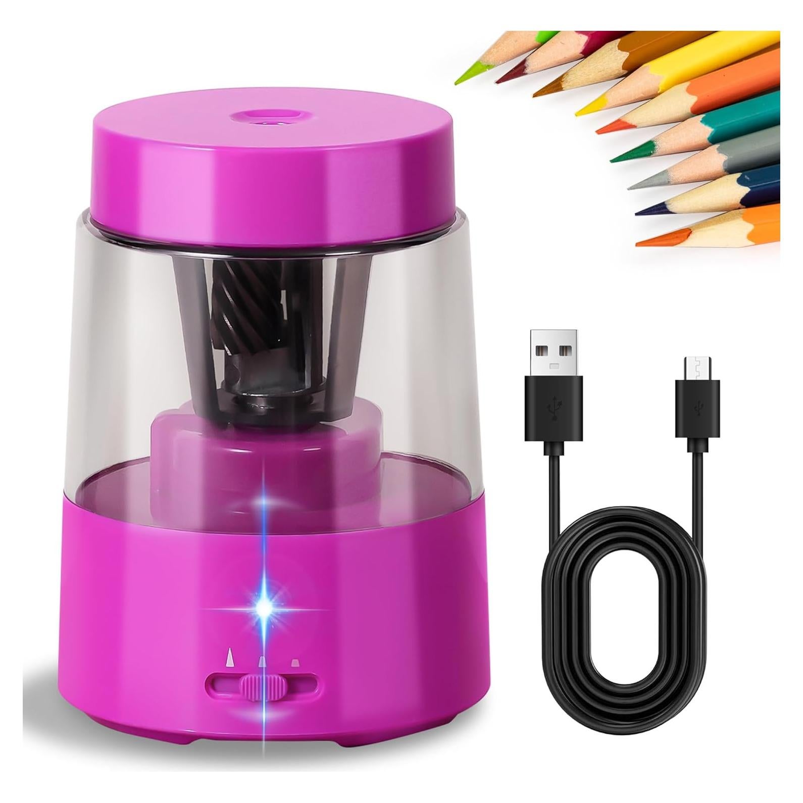 Sacapuntas Eléctrico ZMOL Rosa Recargable 320g 3 Modos