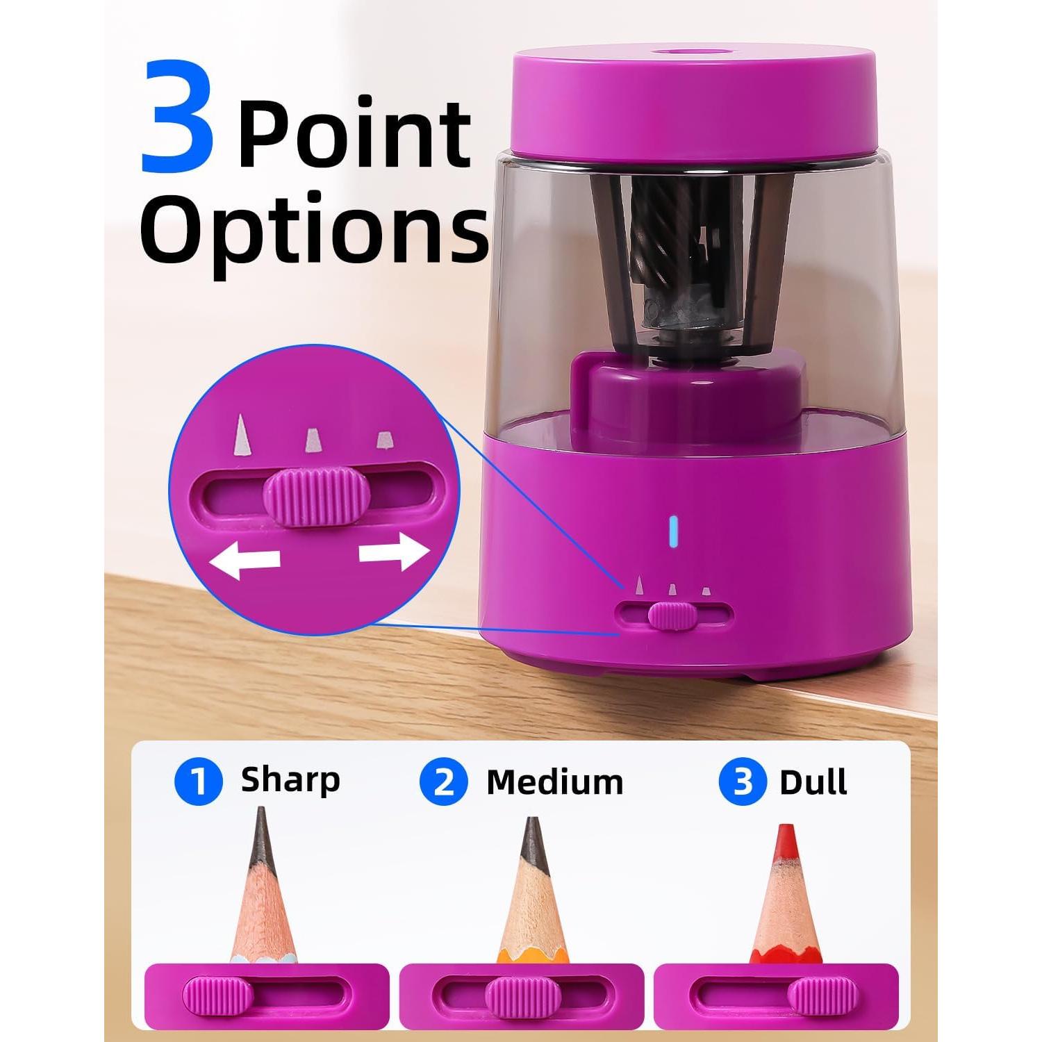 Sacapuntas Eléctrico ZMOL Rosa Recargable 320g 3 Modos