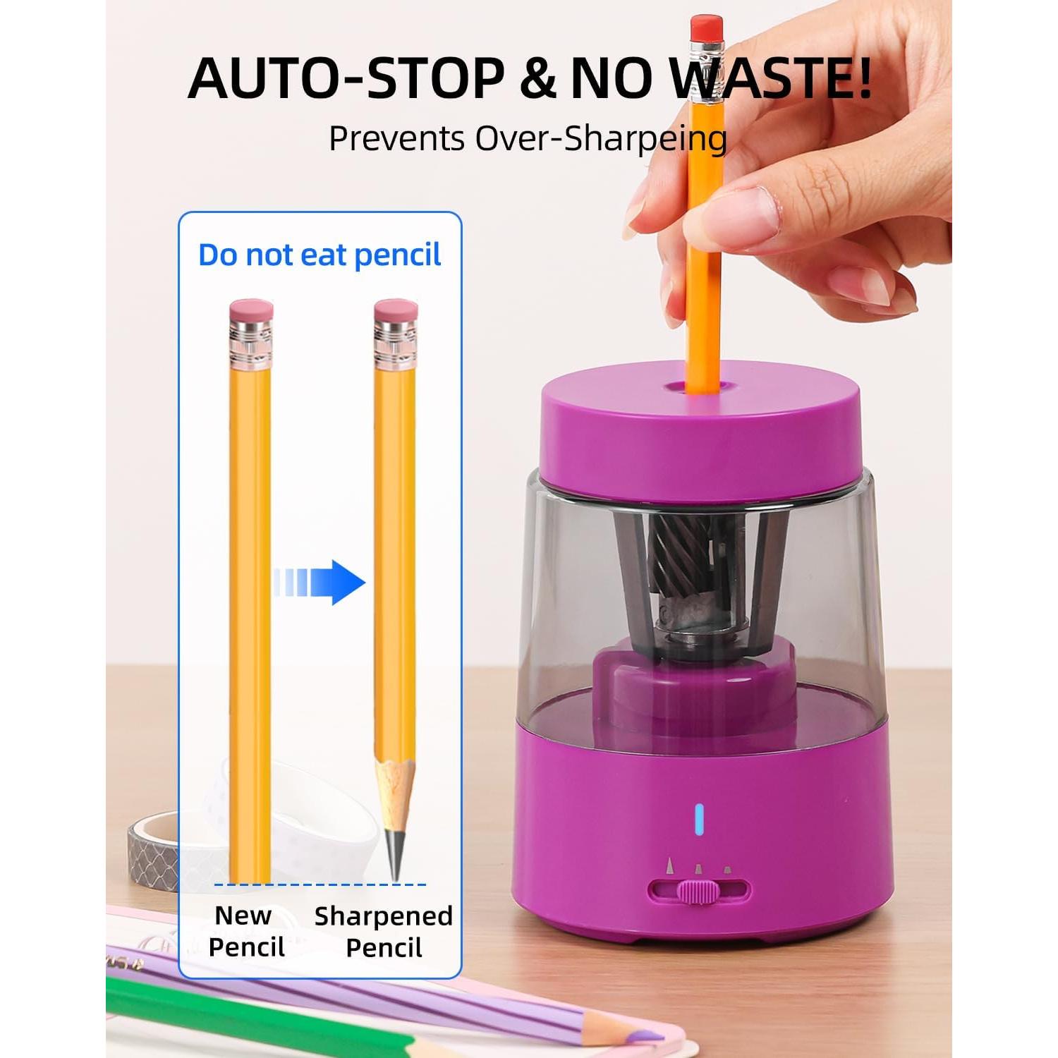 Sacapuntas Eléctrico ZMOL Rosa Recargable 320g 3 Modos