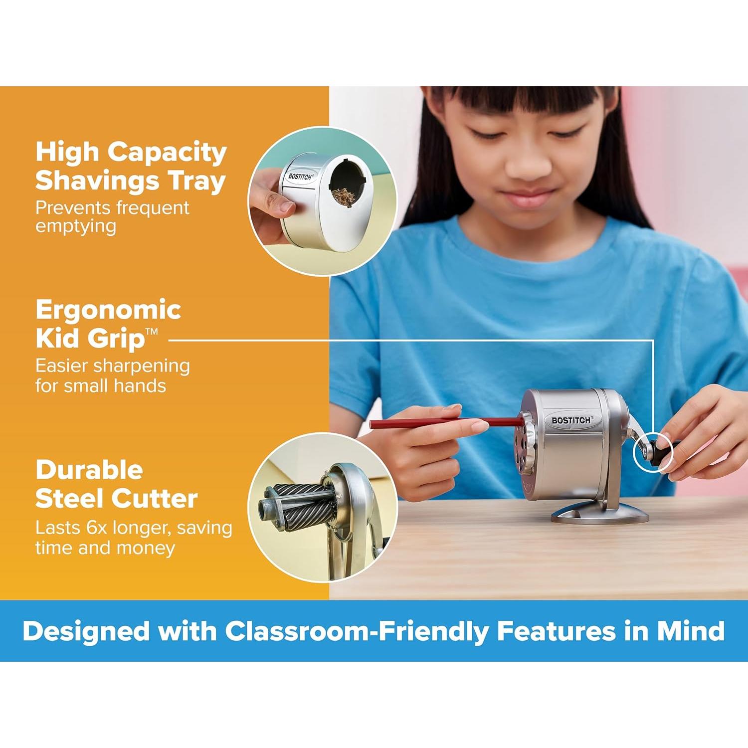 Sacapuntas Manual Bostitch MPS1-CH Metal 8 Tamaños