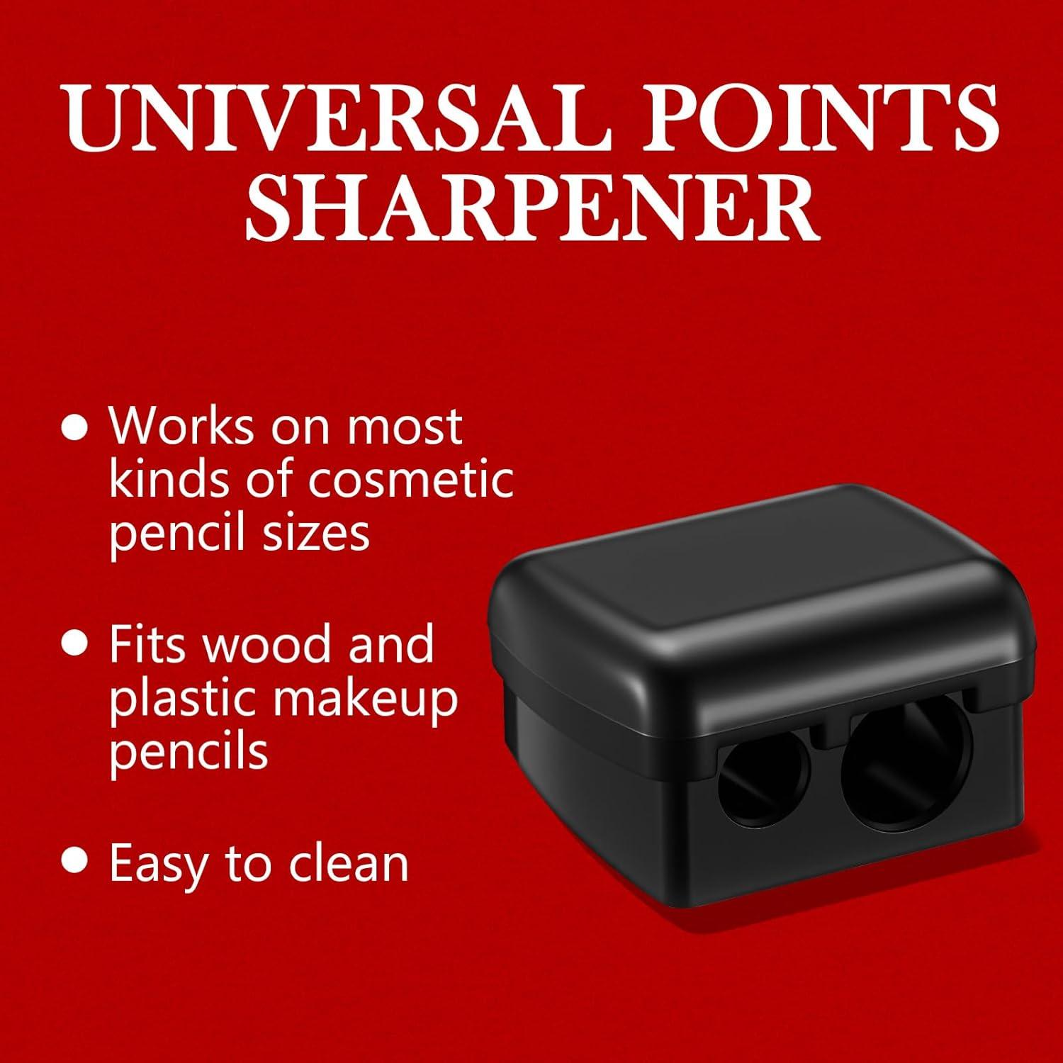 Sacapuntas de Maquillaje Faccito 6 Pcs Doble Orificio Negro