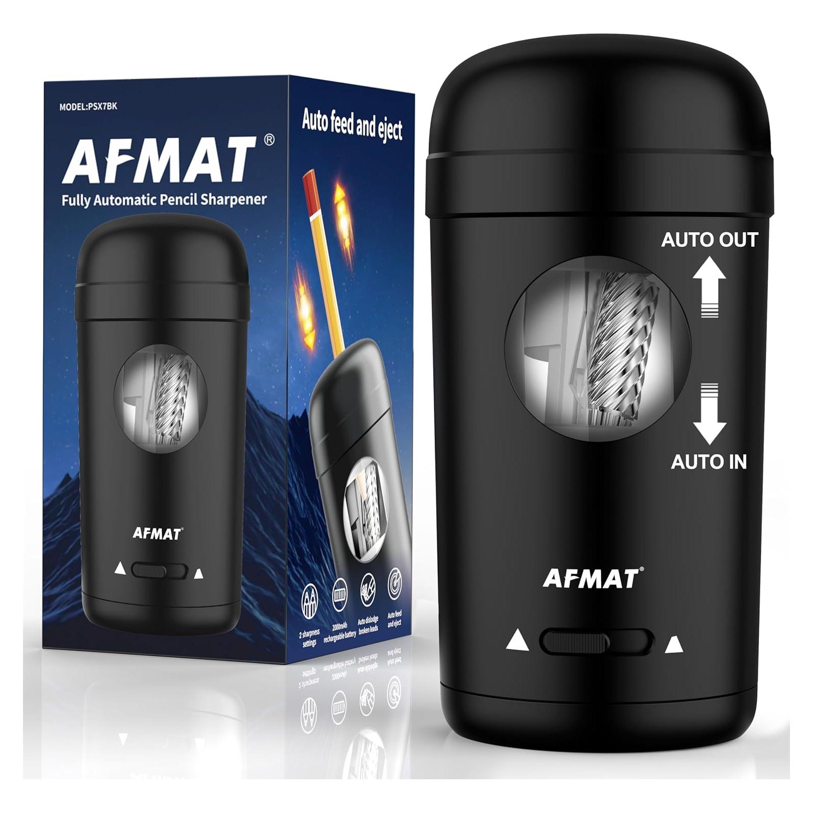 Sacapuntas Eléctrico AFMAT PSX7 Automático 7-8mm Negro