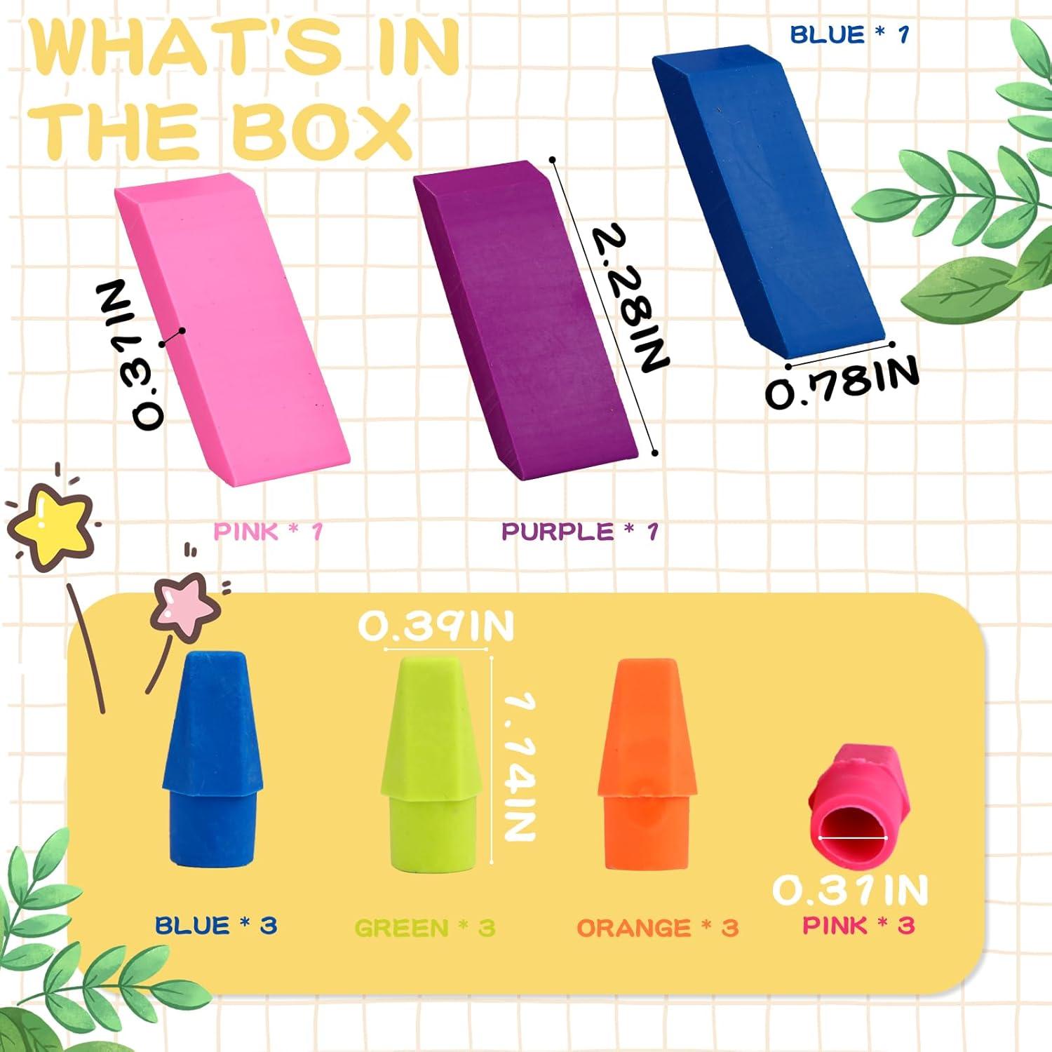 Juego de 18 Gomas de Borrar AmoreAngelCRAFTS - Colores Brillantes