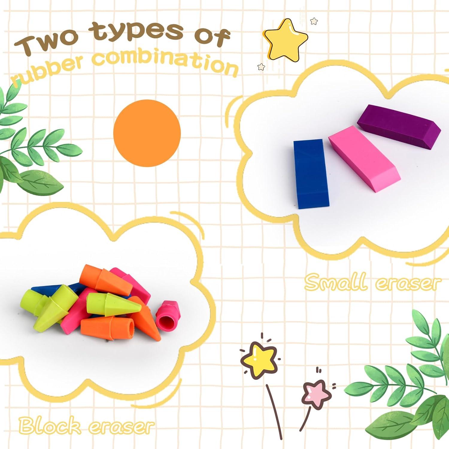 Juego de 18 Gomas de Borrar AmoreAngelCRAFTS - Colores Brillantes