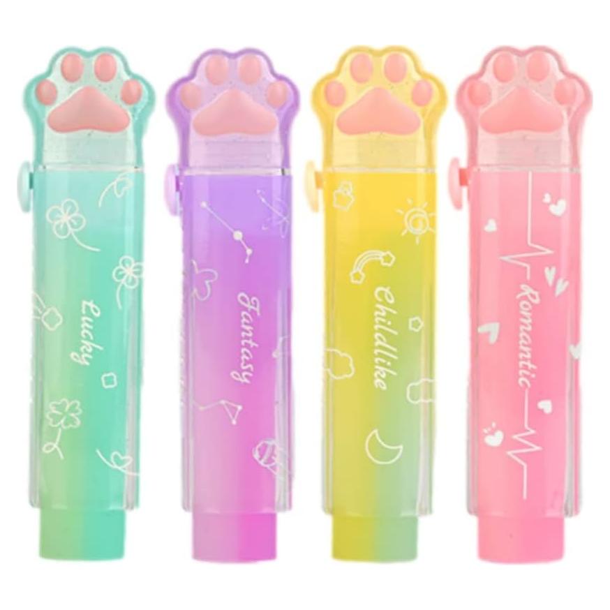Borradores Retráctiles Kawaii PANDENNER - 4 Piezas Gradiente
