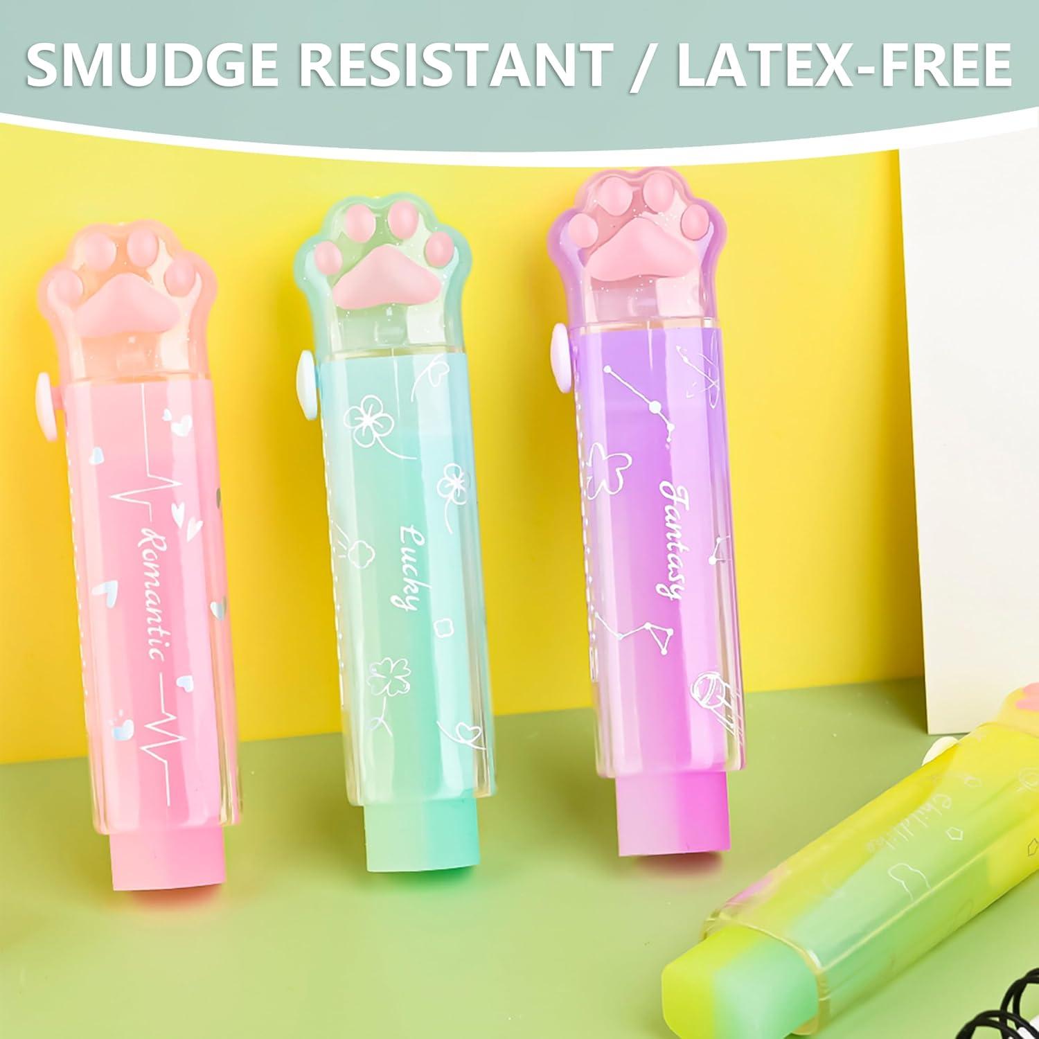 Borradores Retráctiles Kawaii PANDENNER - 4 Piezas Gradiente