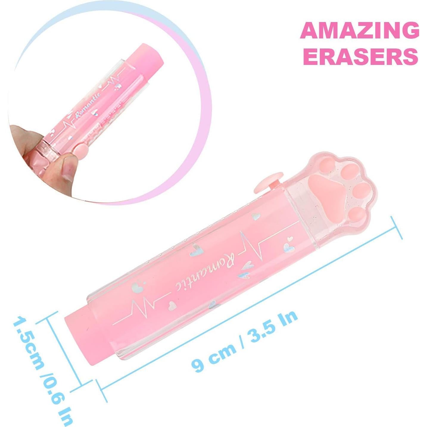 Borradores Retráctiles Kawaii PANDENNER - 4 Piezas Gradiente