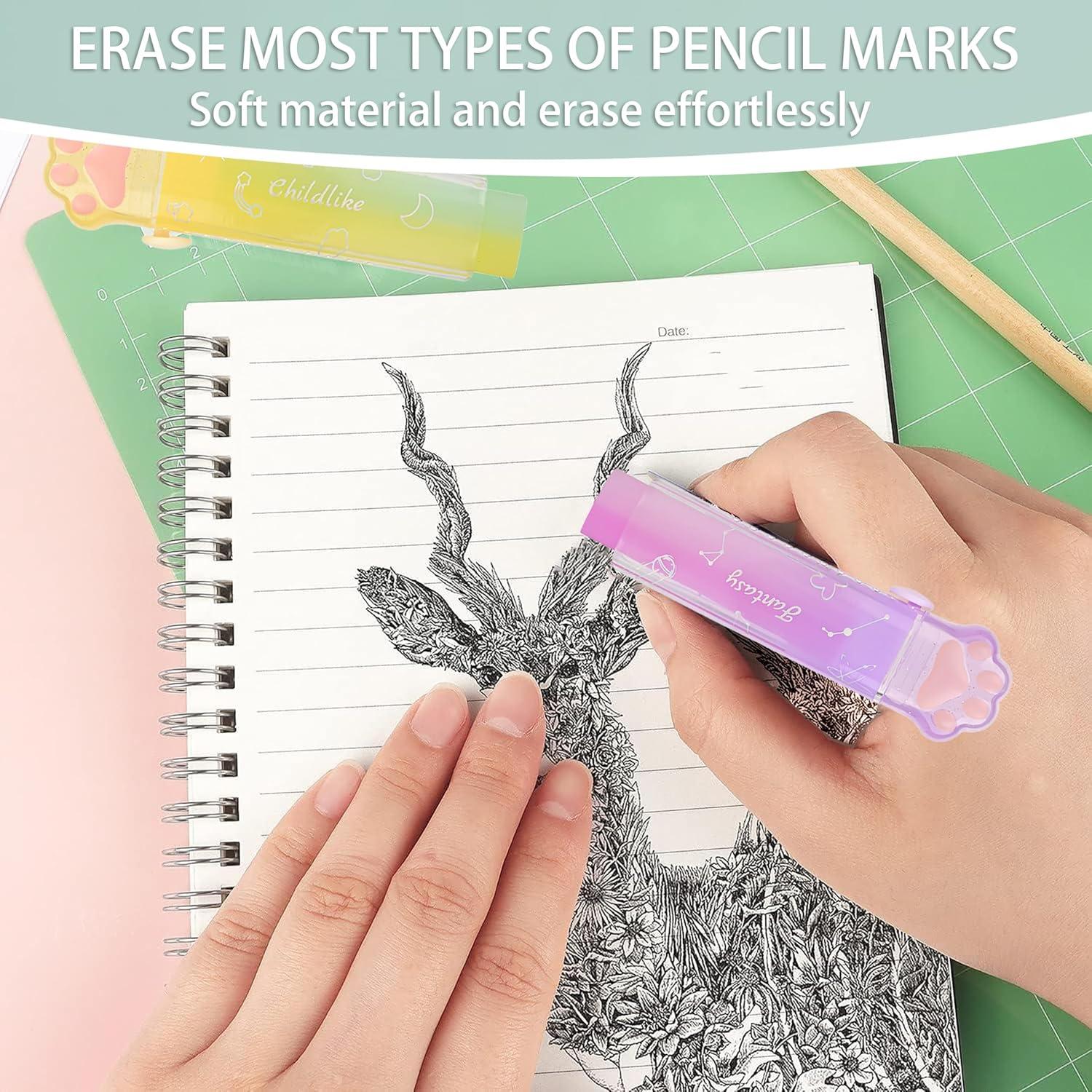 Borradores Retráctiles Kawaii PANDENNER - 4 Piezas Gradiente