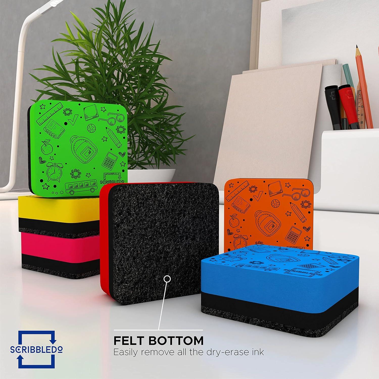 Borradores Magnéticos de Pizarra Blanca Scribbledo - 6 Colores