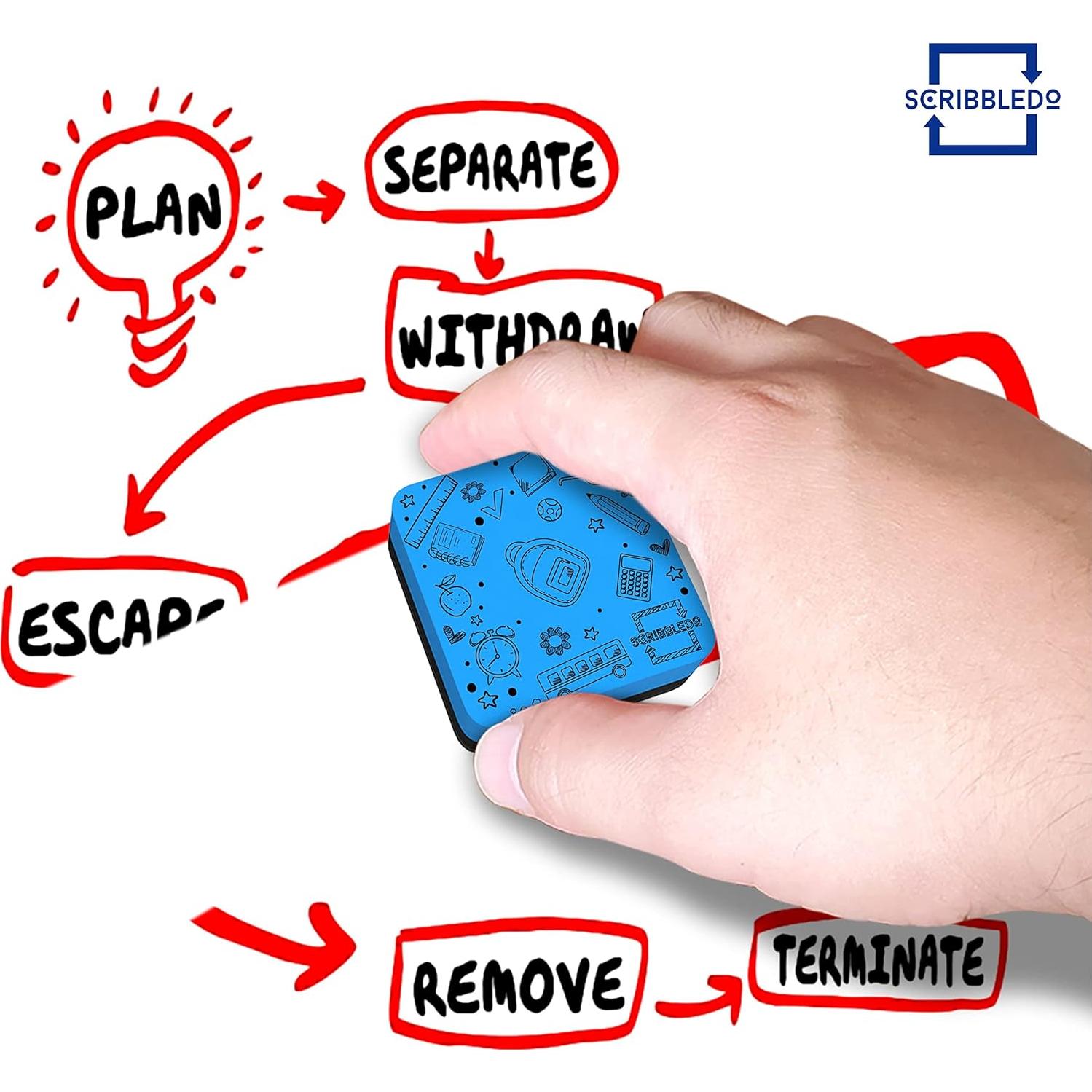 Borradores Magnéticos de Pizarra Blanca Scribbledo - 6 Colores