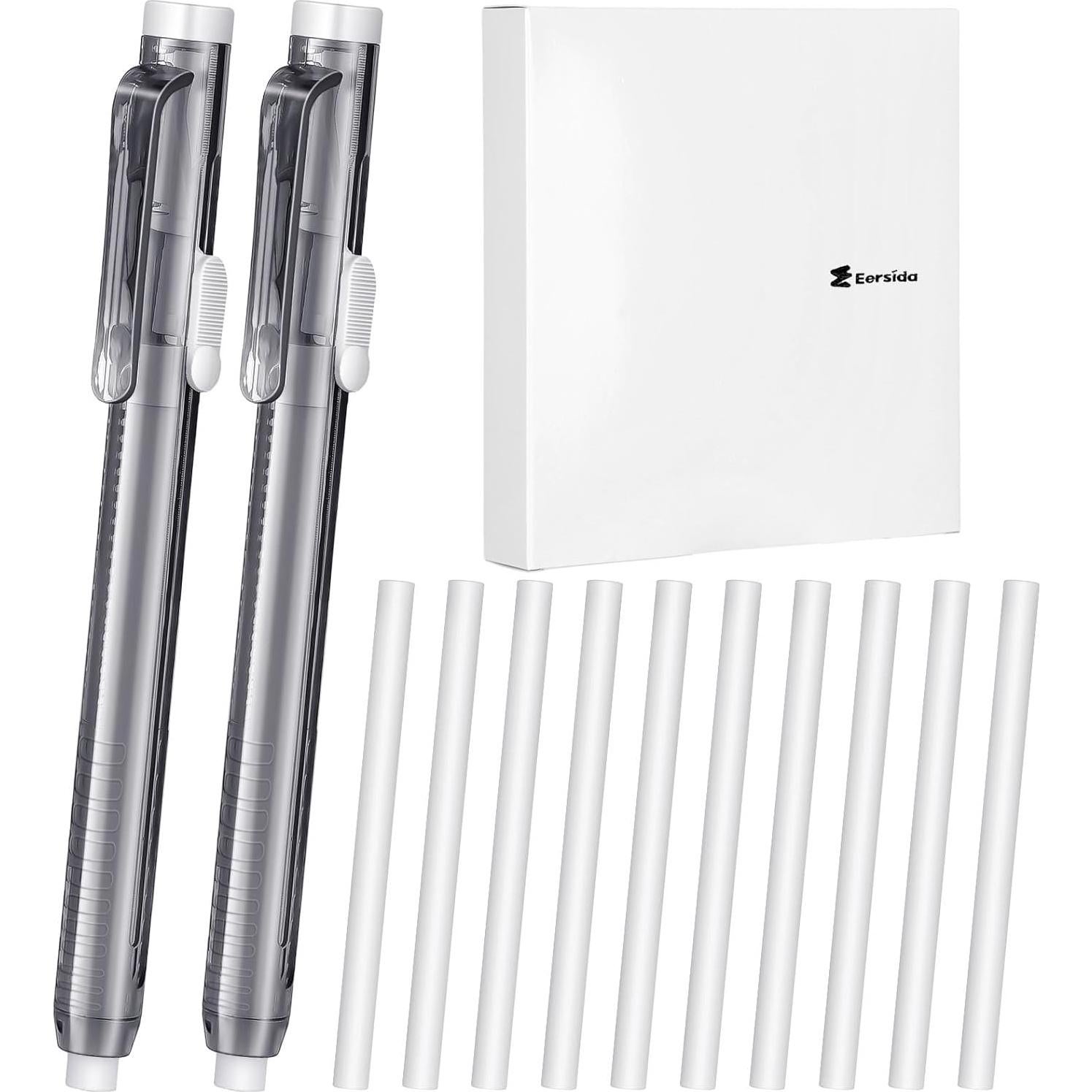 Set 12 Borradores Mecánicos Retráctiles Eersida Negro