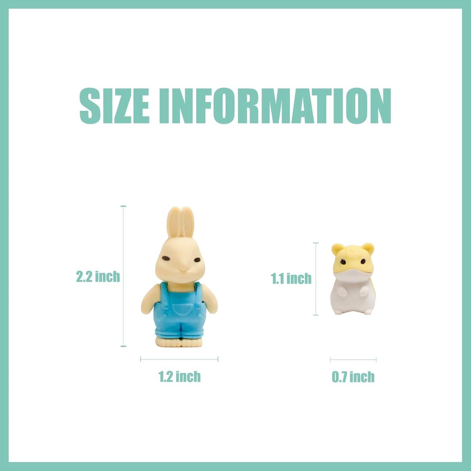 30 Gomas de Borrar 3D de Animales Clock King - Coloridas