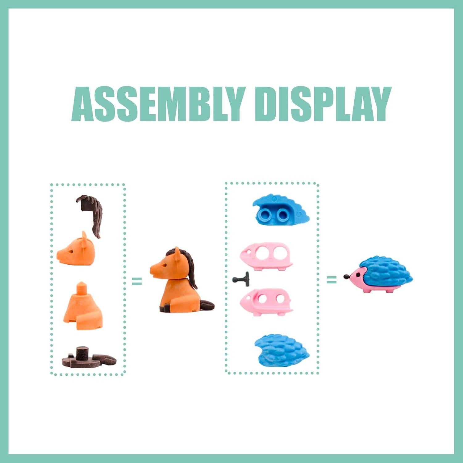 30 Gomas de Borrar 3D de Animales Clock King - Coloridas