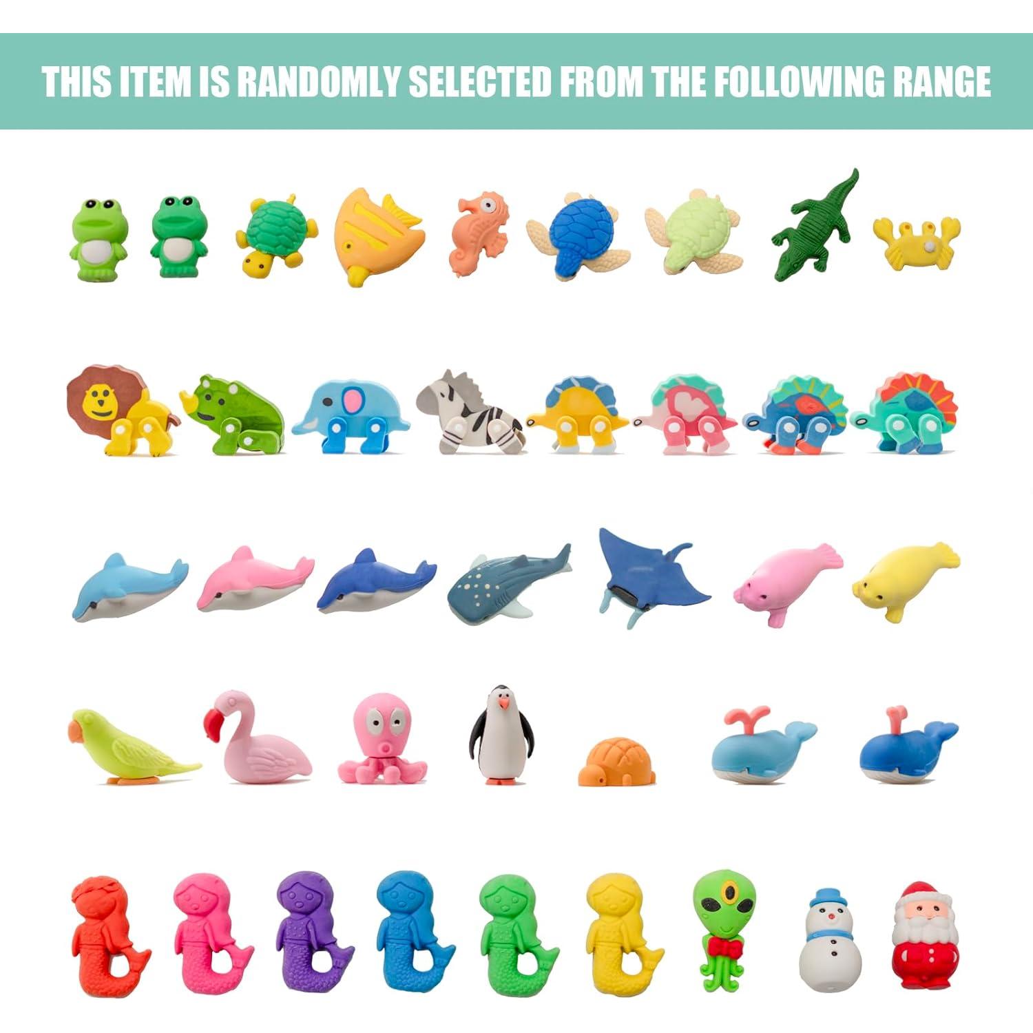 30 Gomas de Borrar 3D de Animales Clock King - Coloridas