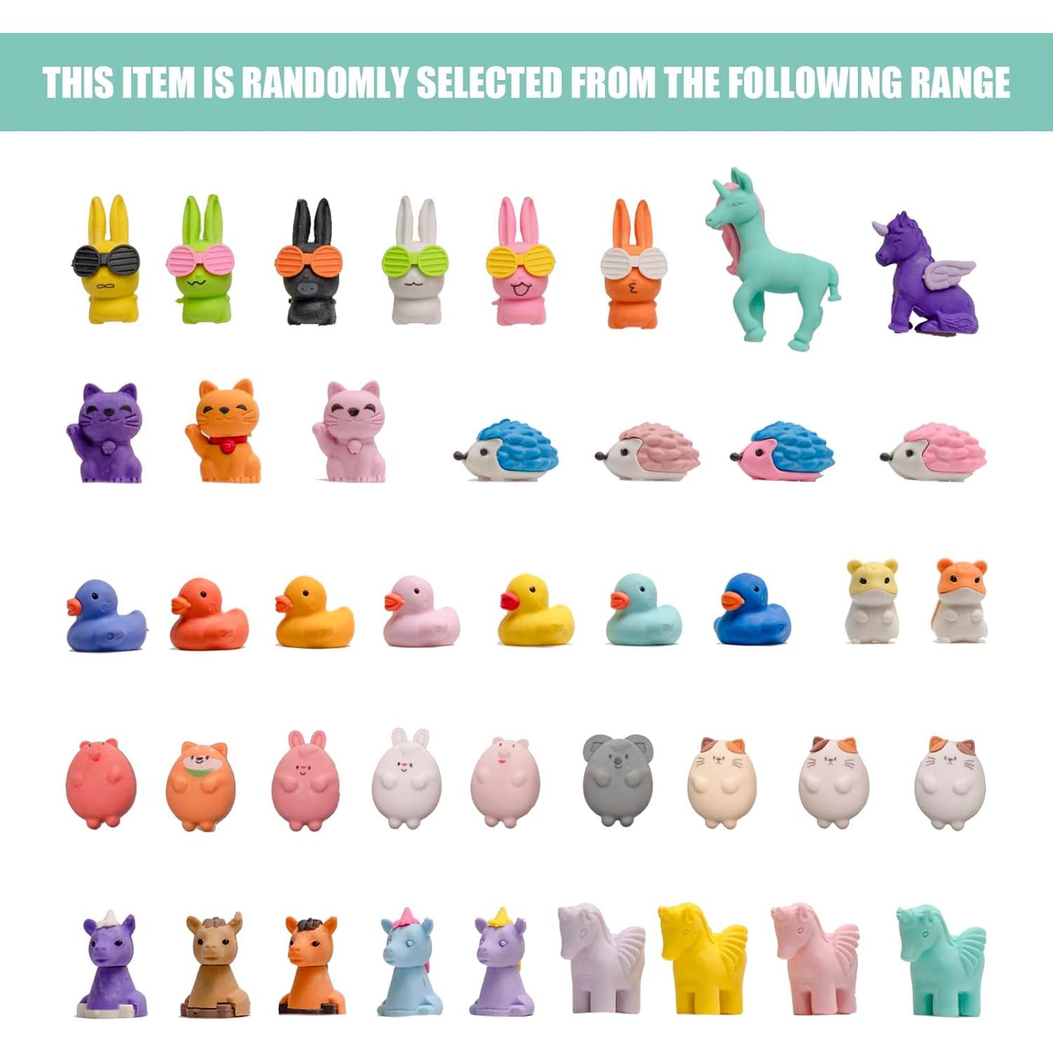 30 Gomas de Borrar 3D de Animales Clock King - Coloridas