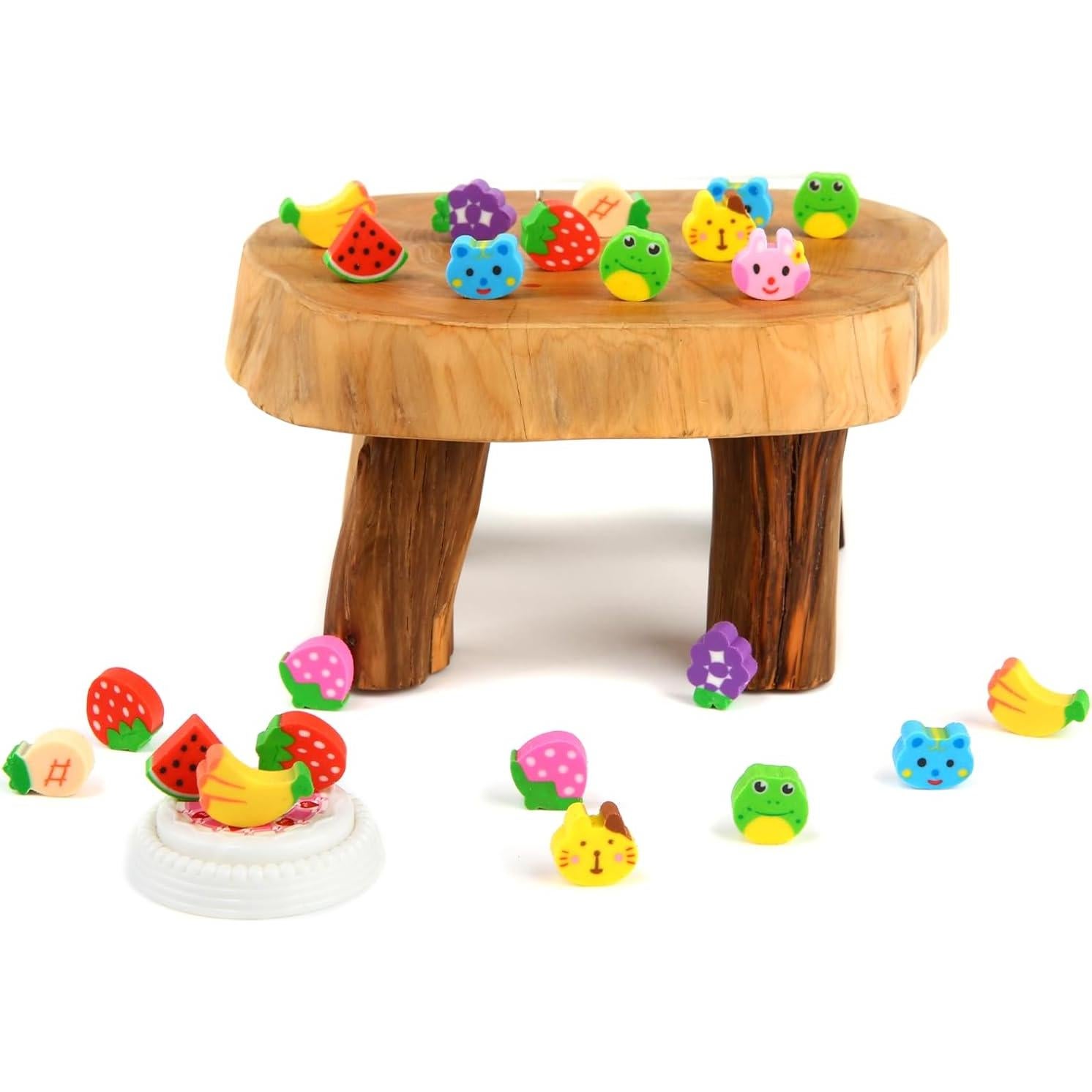 400 Borradores Mini de Frutas y Animales Jsehchya - Coloridos