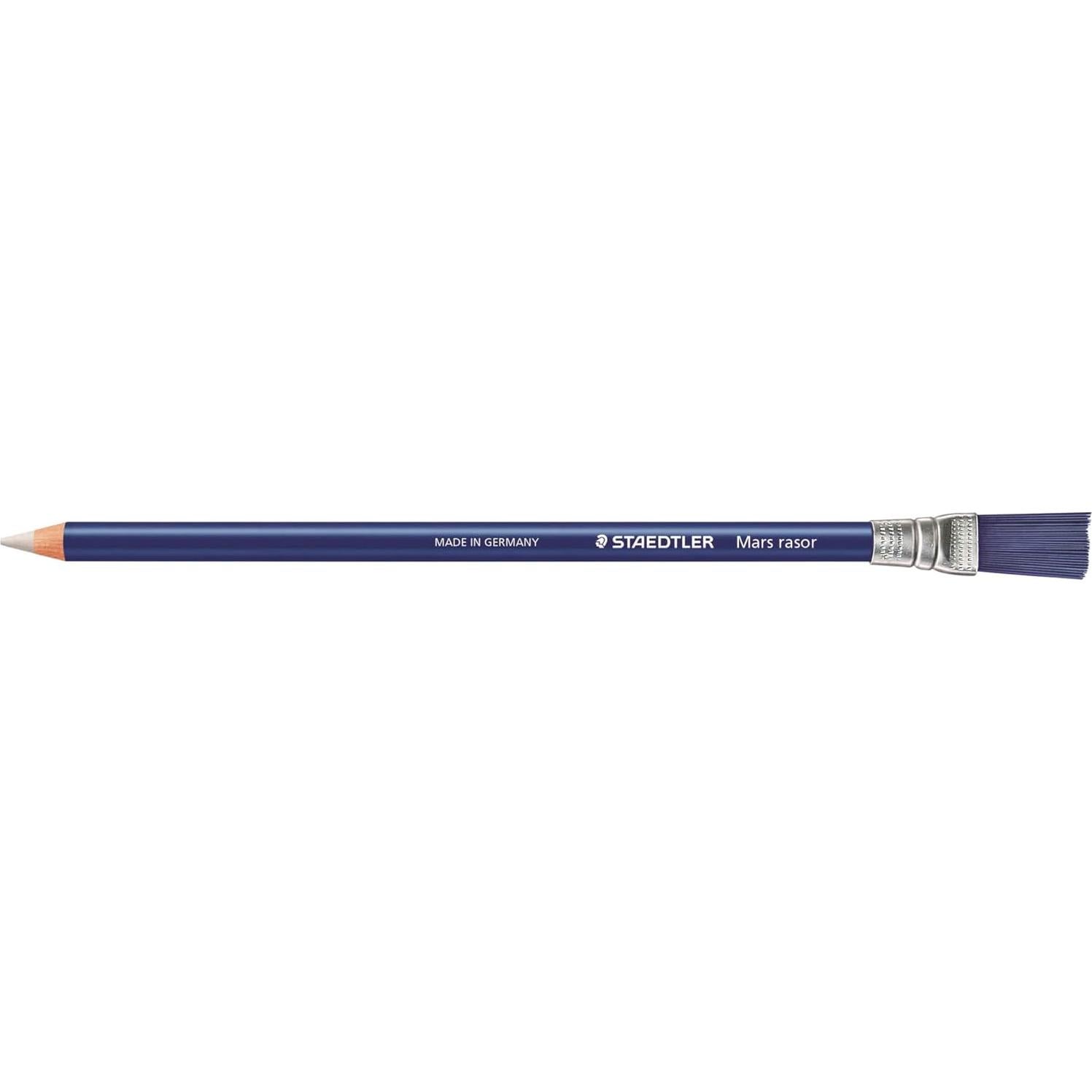 Borrador de lápiz Staedtler con cepillo blanco y azul