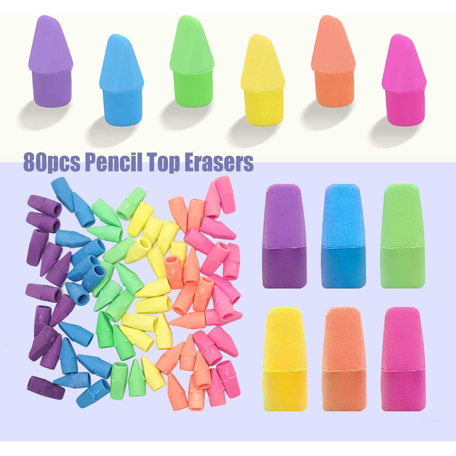 Juego de útiles escolares Clock King con estuche y 80 borradores