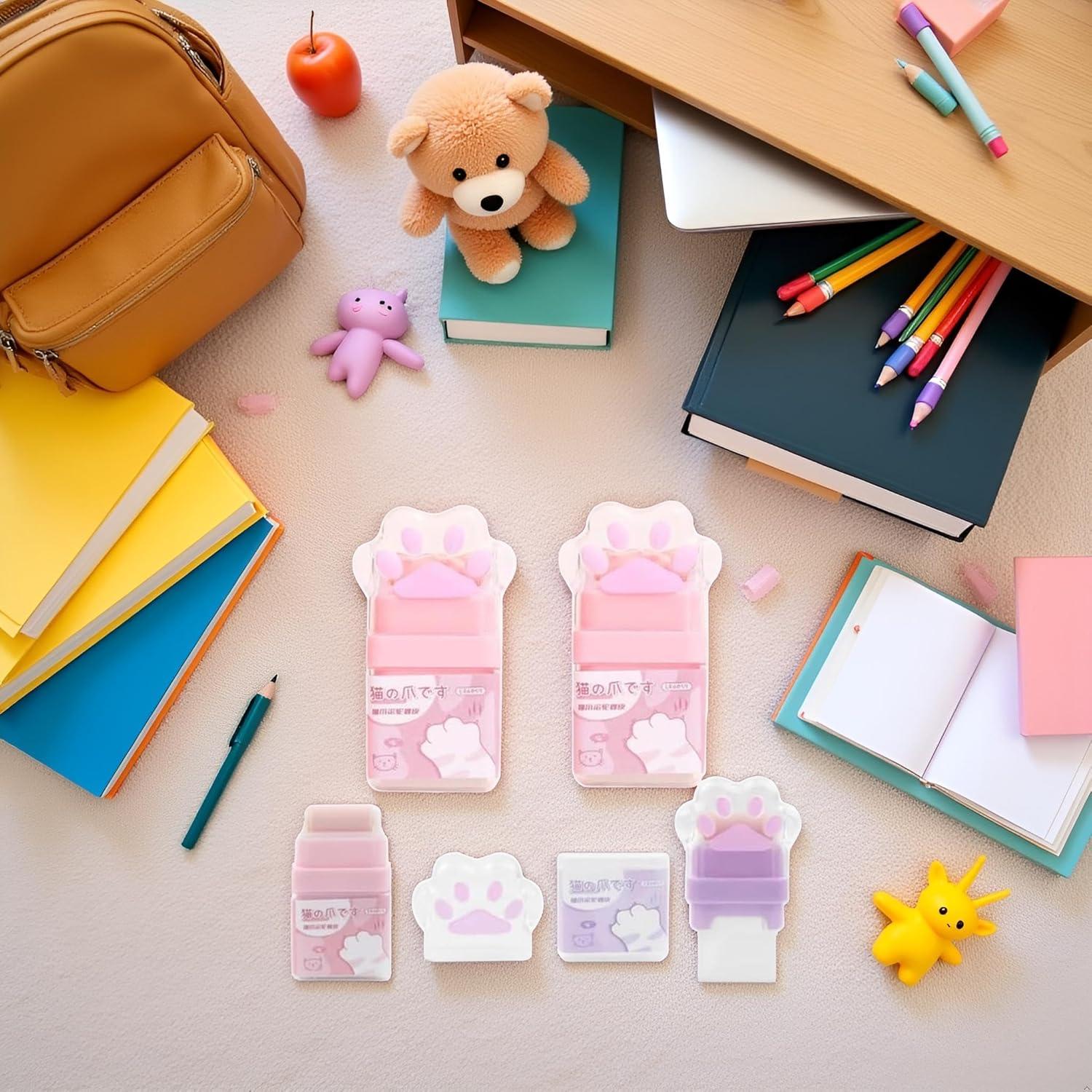 Borrador Rodante Patita de Gato Myuiao - 2 Piezas Multicolores