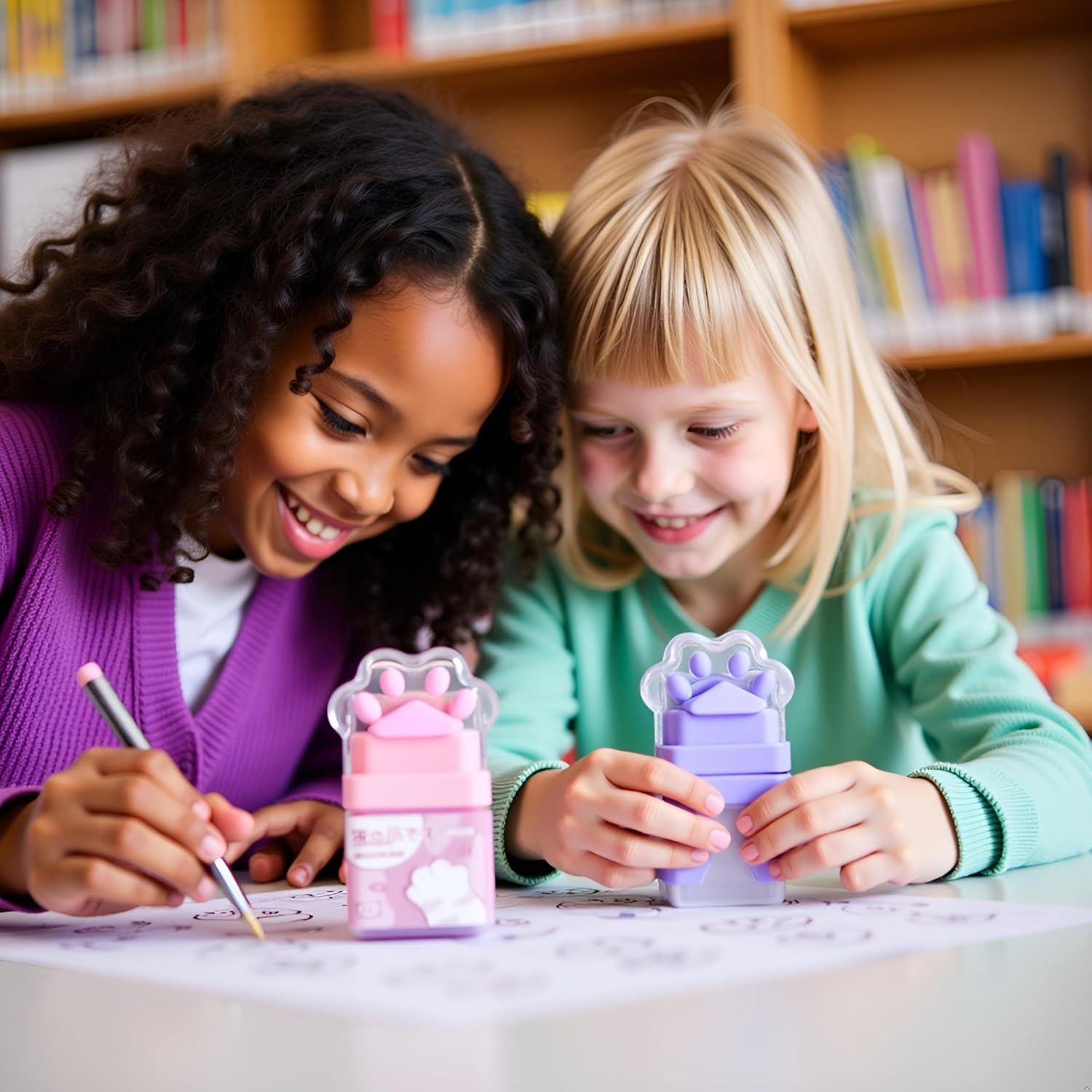 Borrador Rodante Patita de Gato Myuiao - 2 Piezas Multicolores