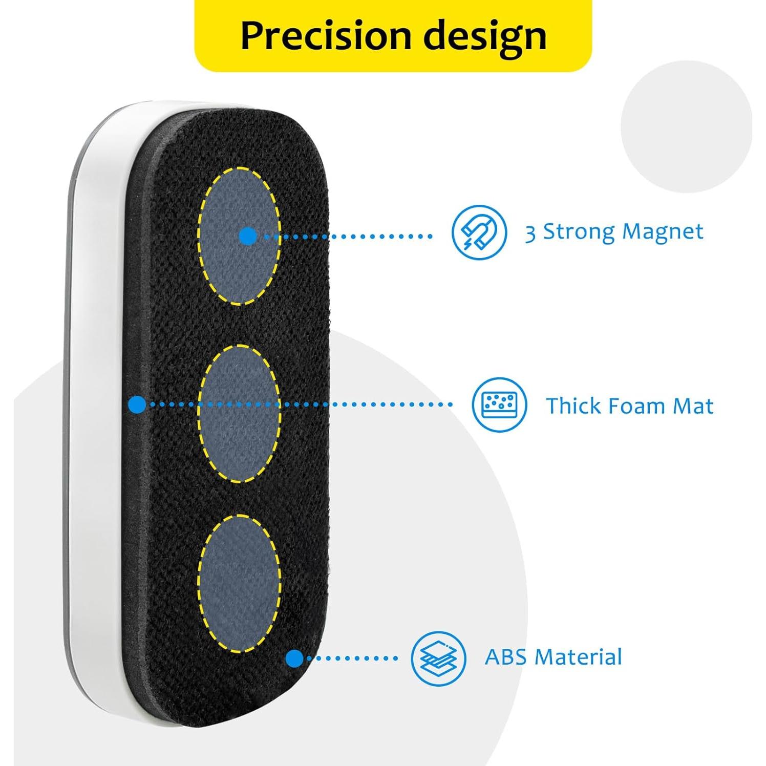 Borrador Magnético de Pizarra Blanca Maxtek - Paquete de 2 Gris