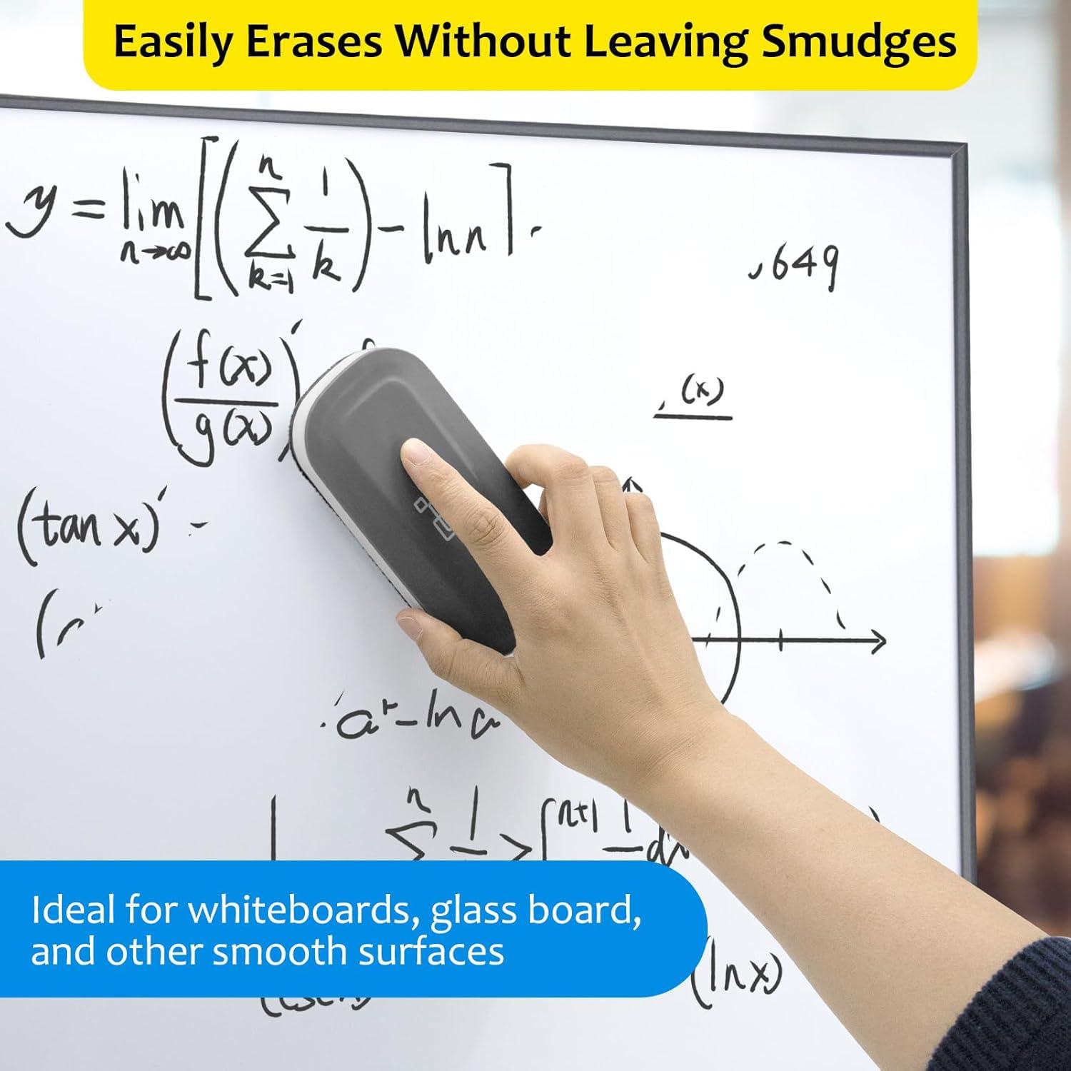 Borrador Magnético de Pizarra Blanca Maxtek - Paquete de 2 Gris