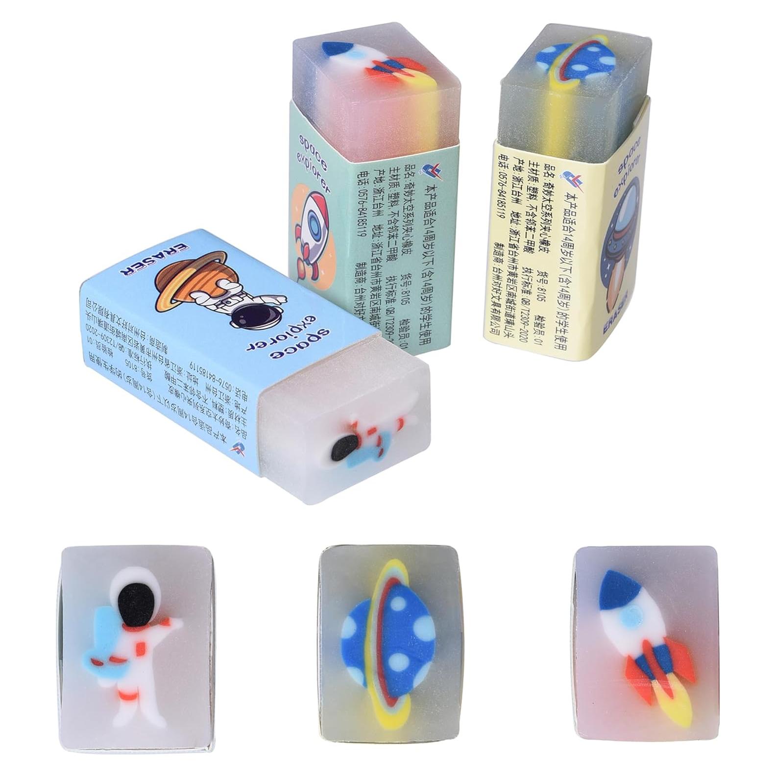 Borradores de Gel Kawaii Espacial HILAZA 18 Pcs para Niños