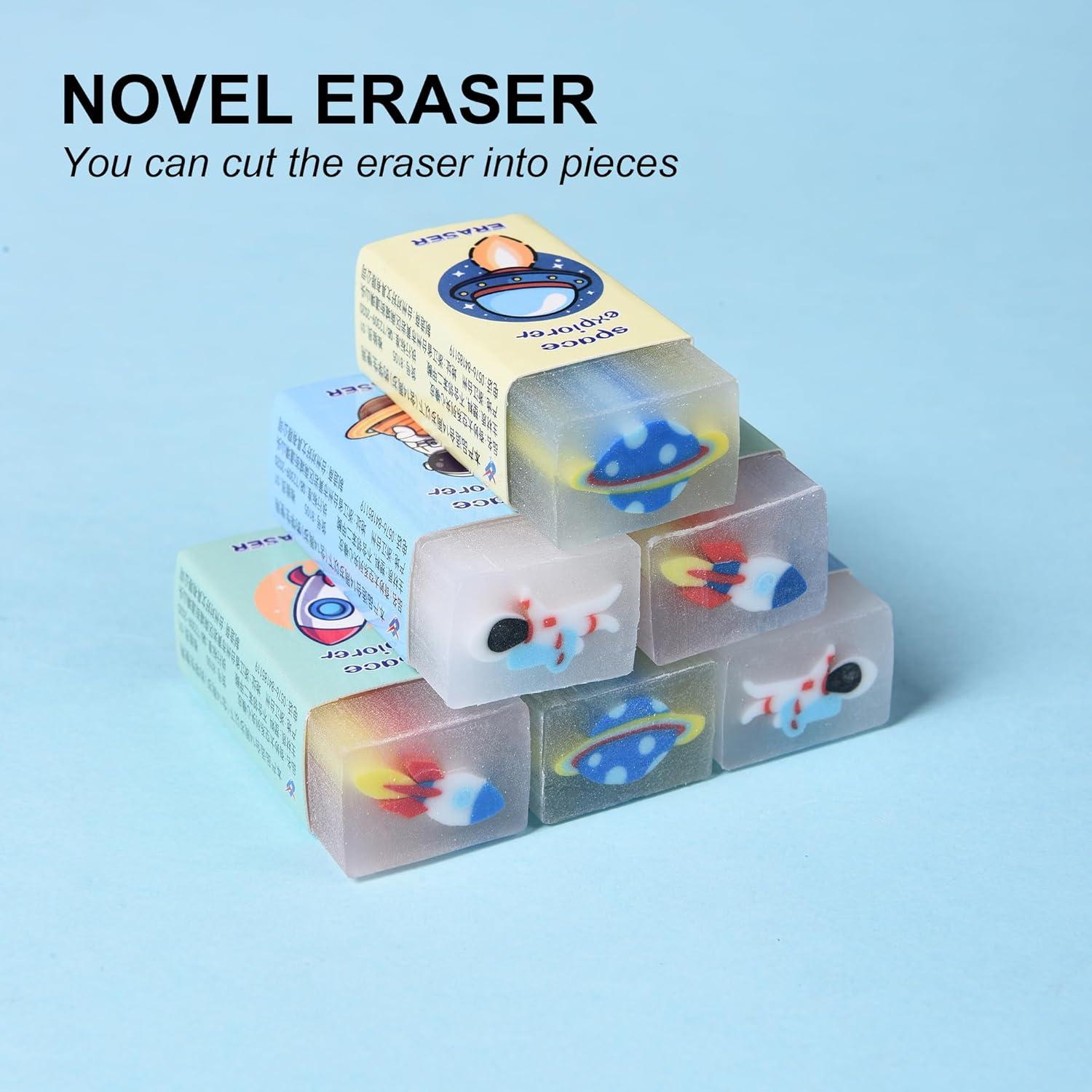 Borradores de Gel Kawaii Espacial HILAZA 18 Pcs para Niños