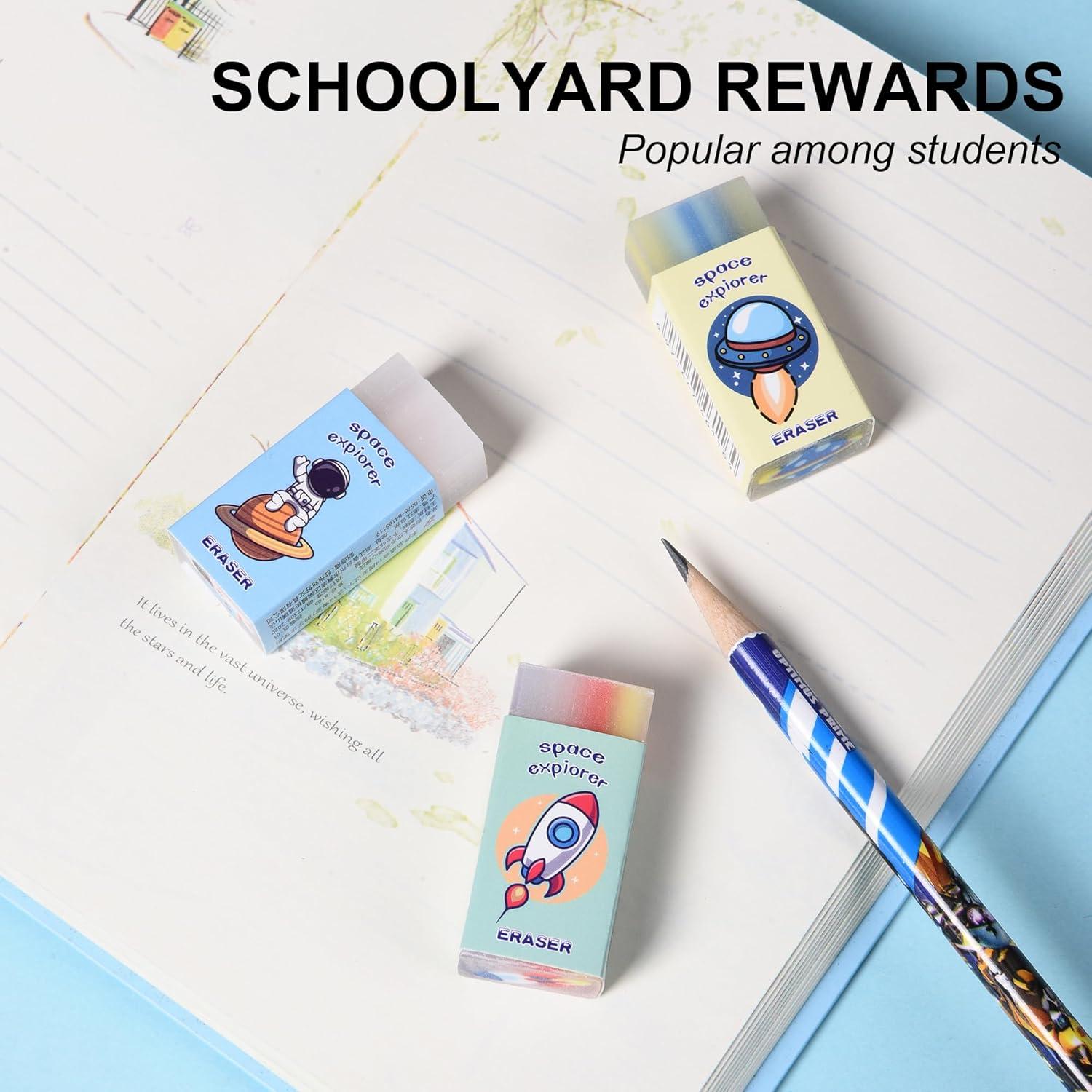 Borradores de Gel Kawaii Espacial HILAZA 18 Pcs para Niños