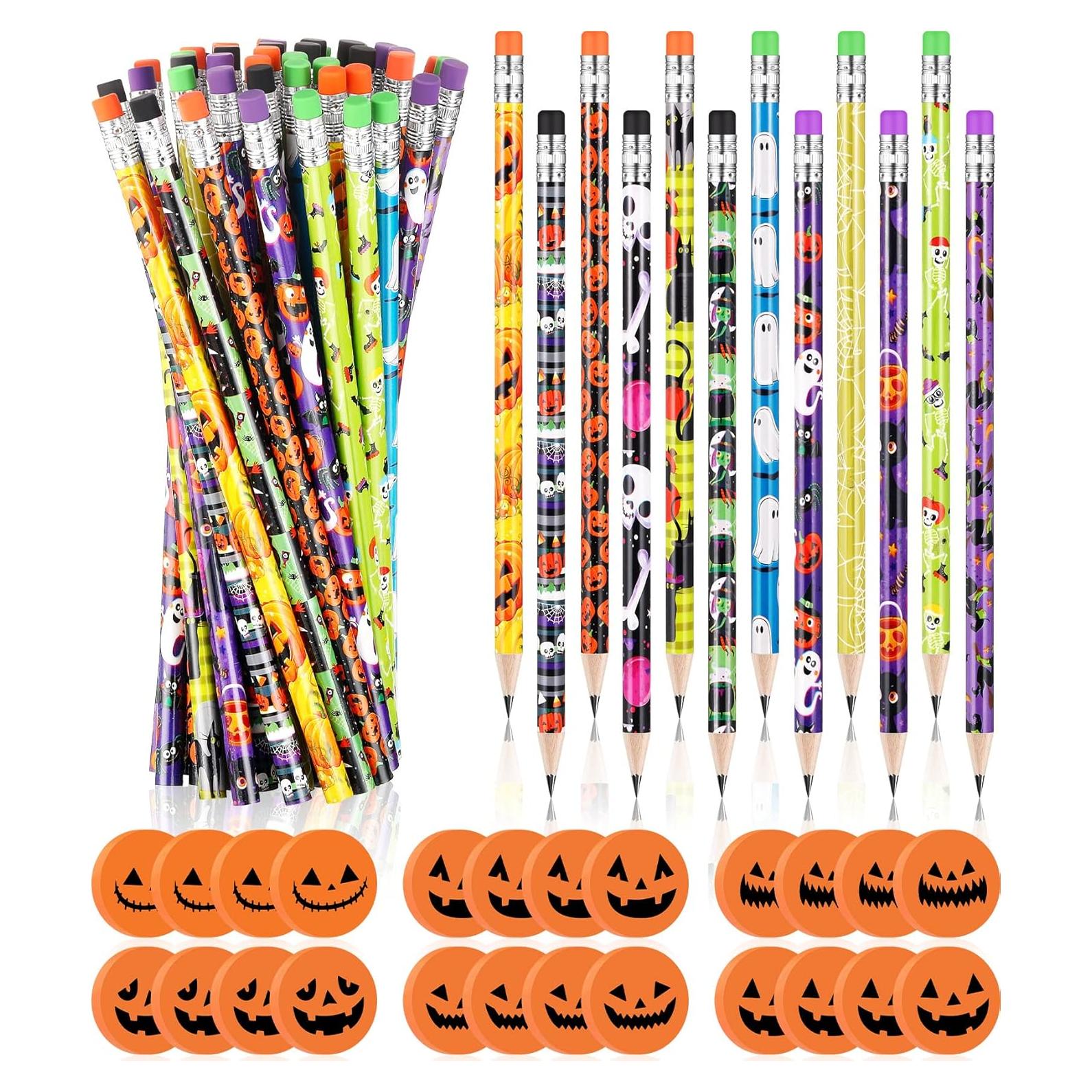 Conjunto de Lápices y Borradores de Halloween Yexiya 48 Piezas